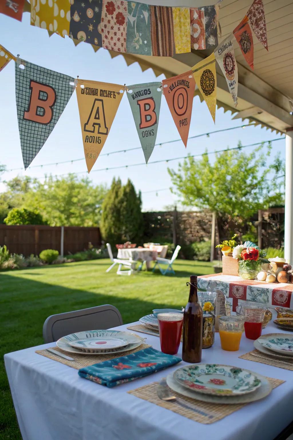 Themed decorations add a festive touch to any barbecue.
