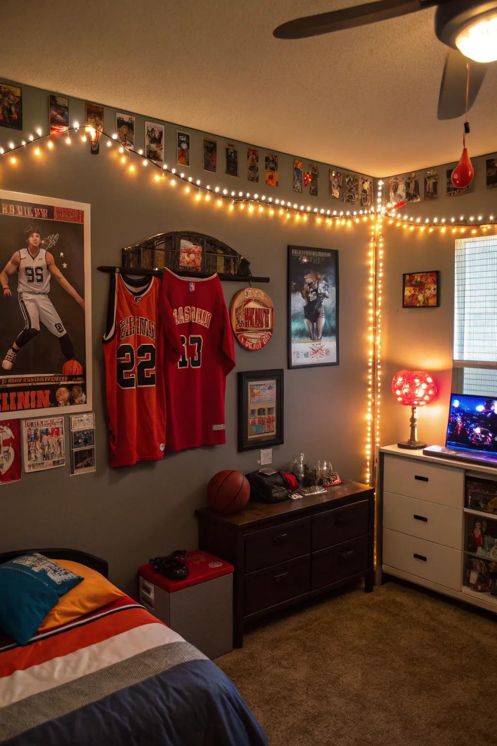 Theme-centric lighting reflects personal interests beautifully.