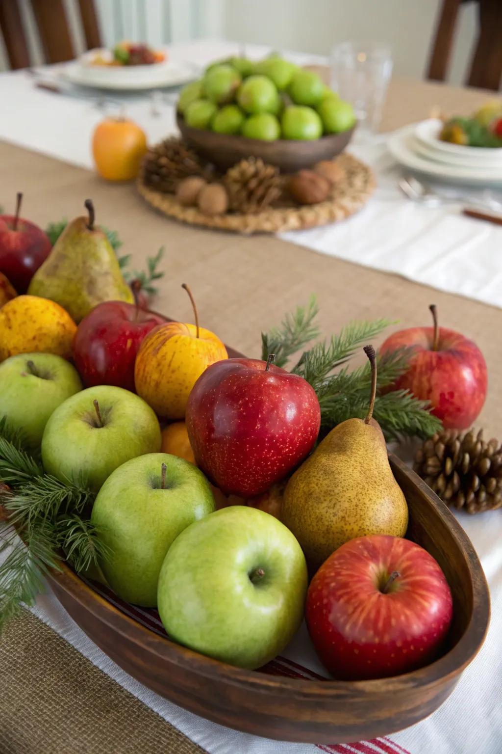 Seasonal harvest incorporates a burst of hue and an impression of nature.