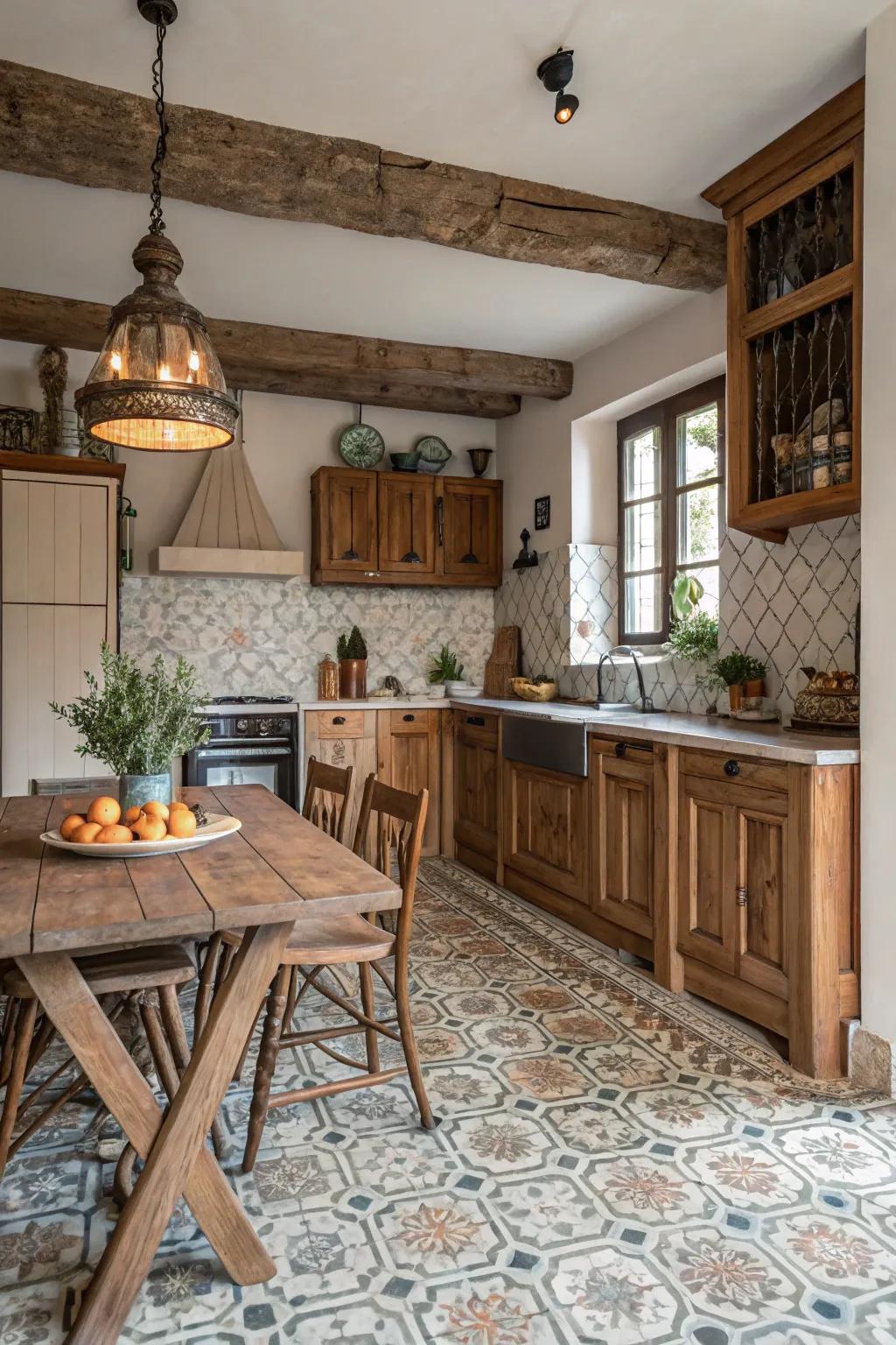 Zellige tiles bring artisanal warmth and character to this kitchen.