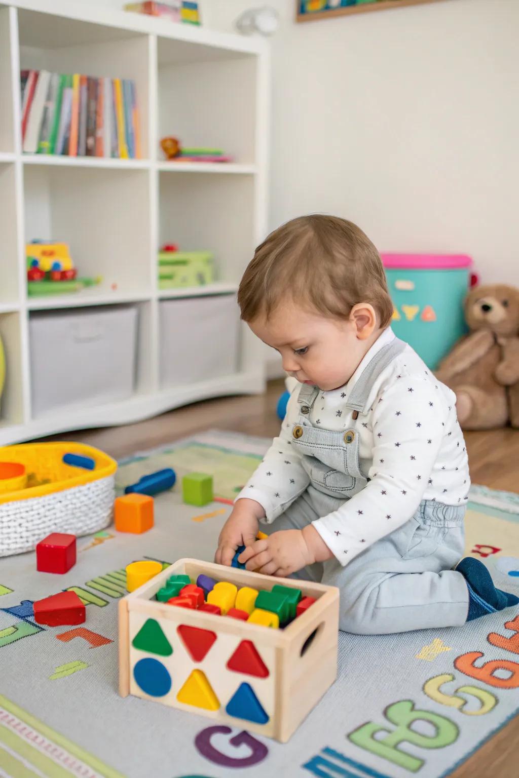 Learning and fun with an educational shape sorter.