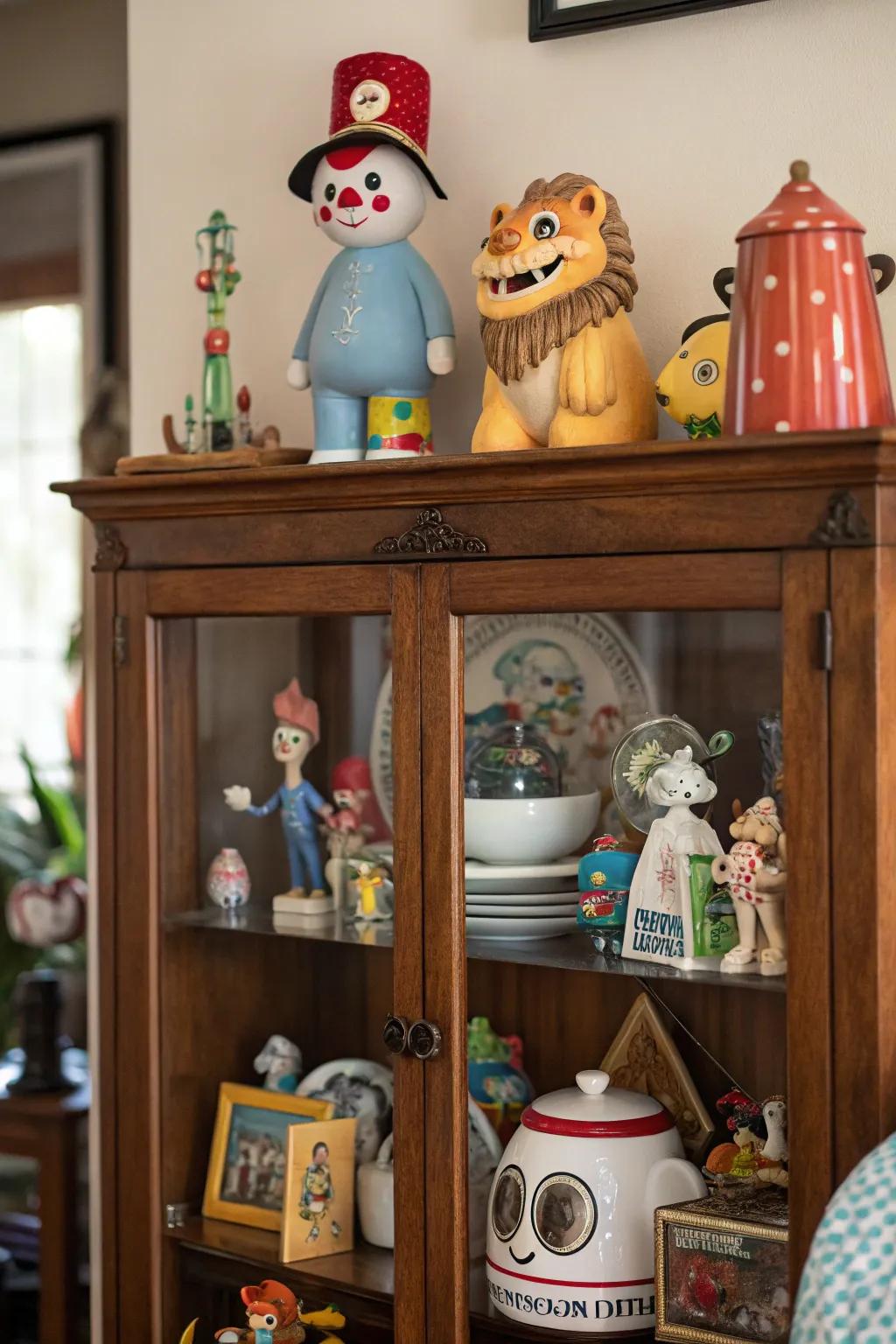 Whimsical decor contributes character and a playful vibe.