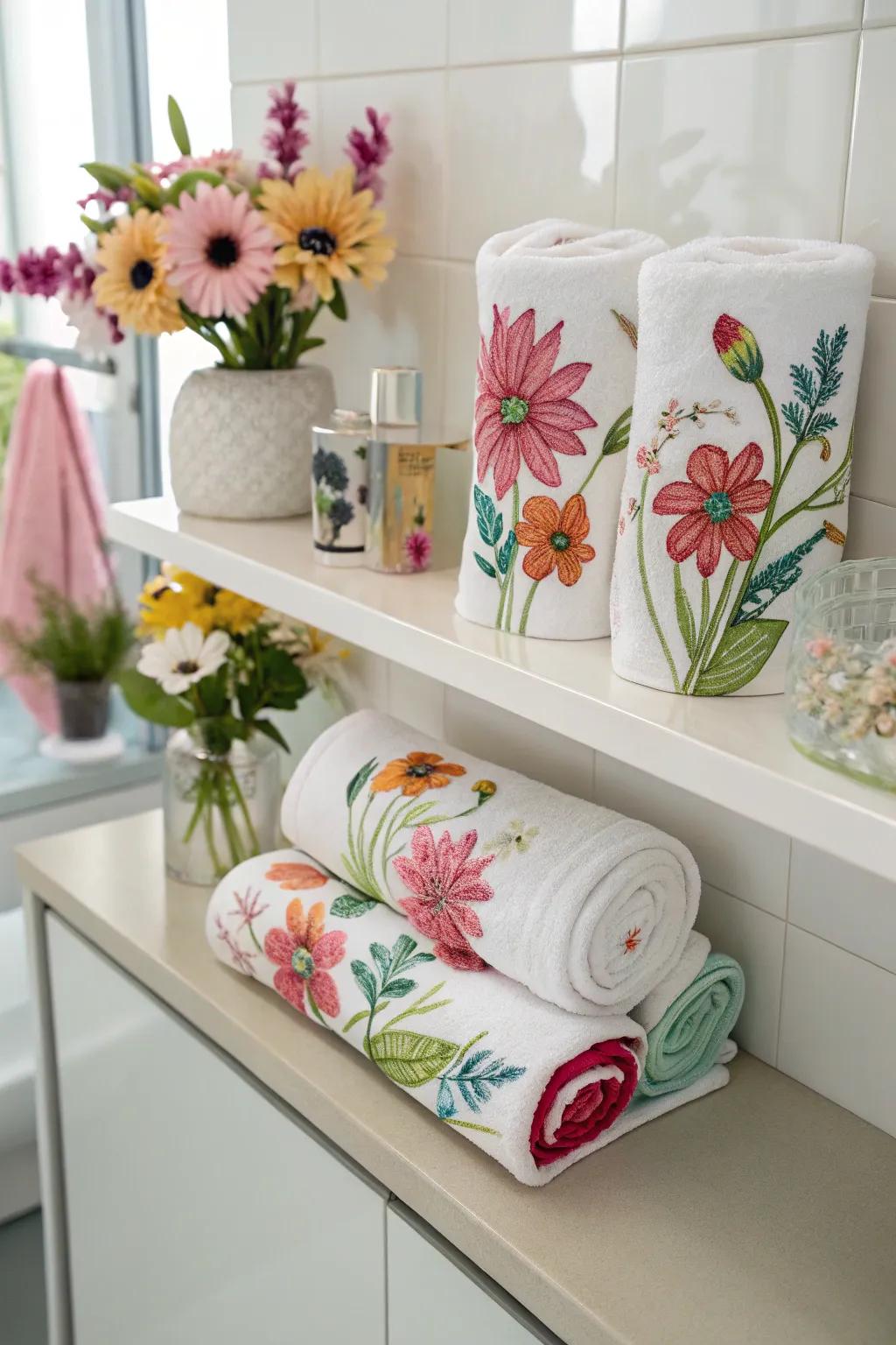 Include floral appeal through bud holder-shaped cloth creations.