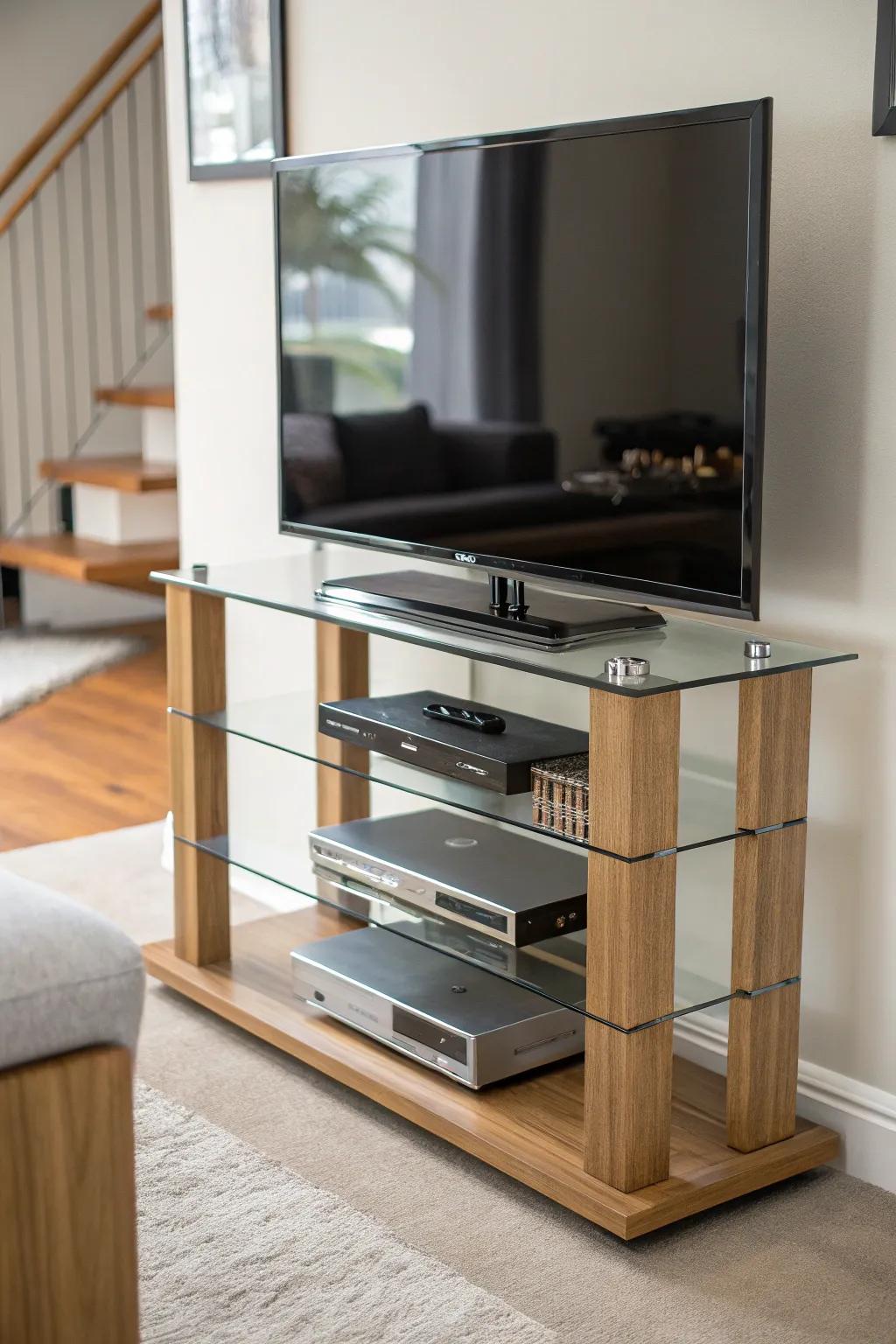 Elevated stands offer hidden storage options underneath.