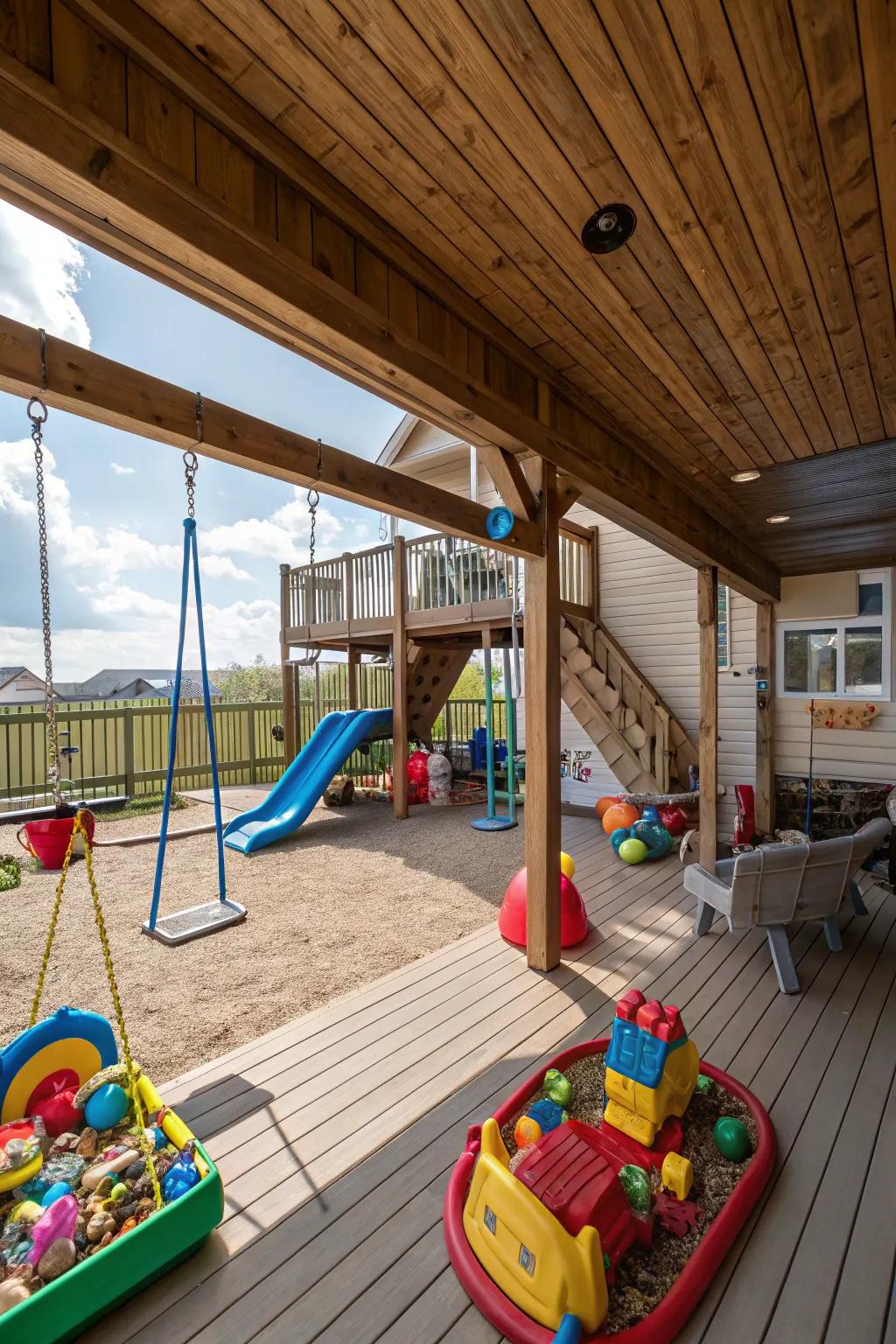 Forge a jovial play zone beneath your deck.