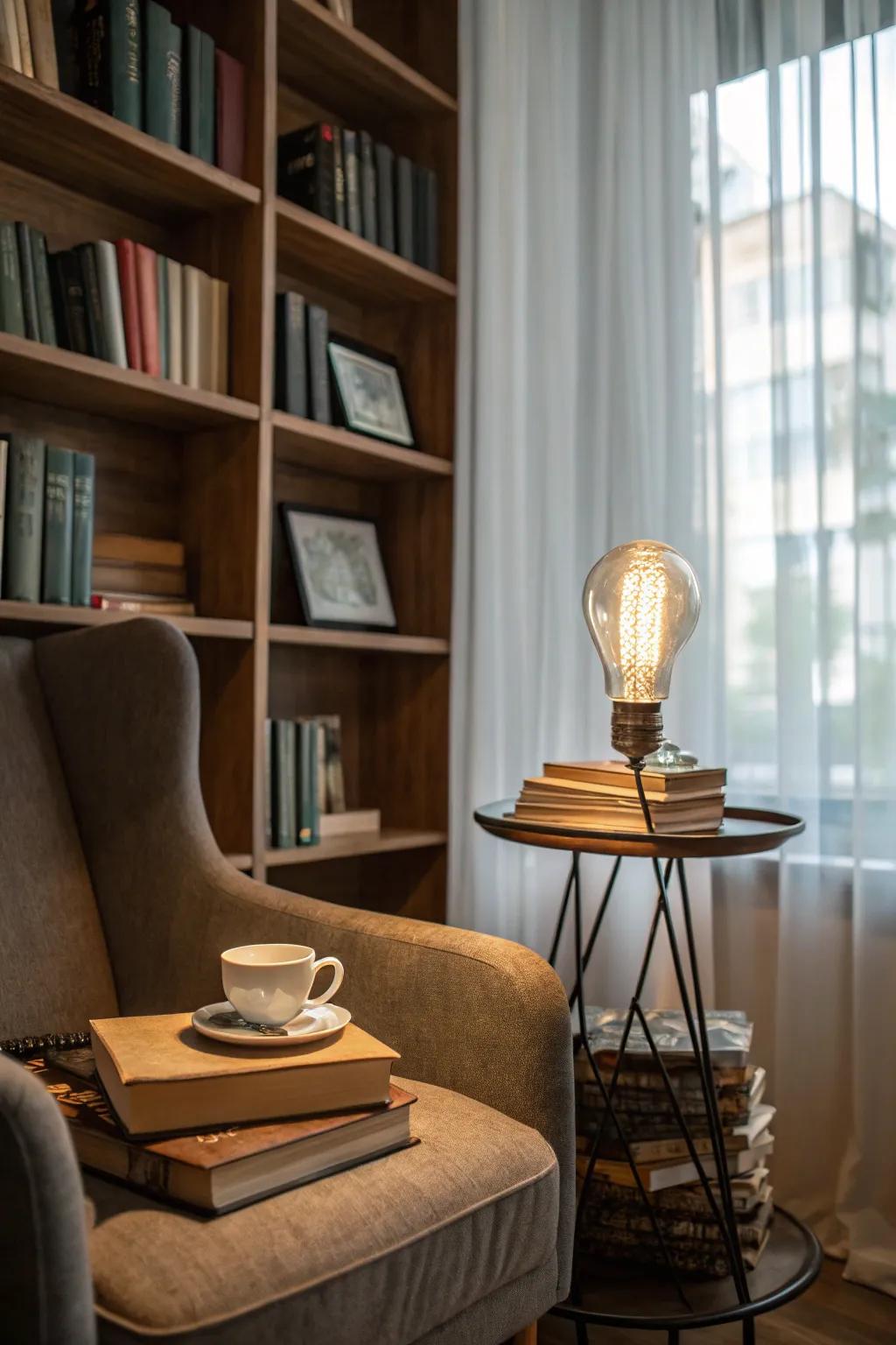 Old-school charm with Edison bulbs.