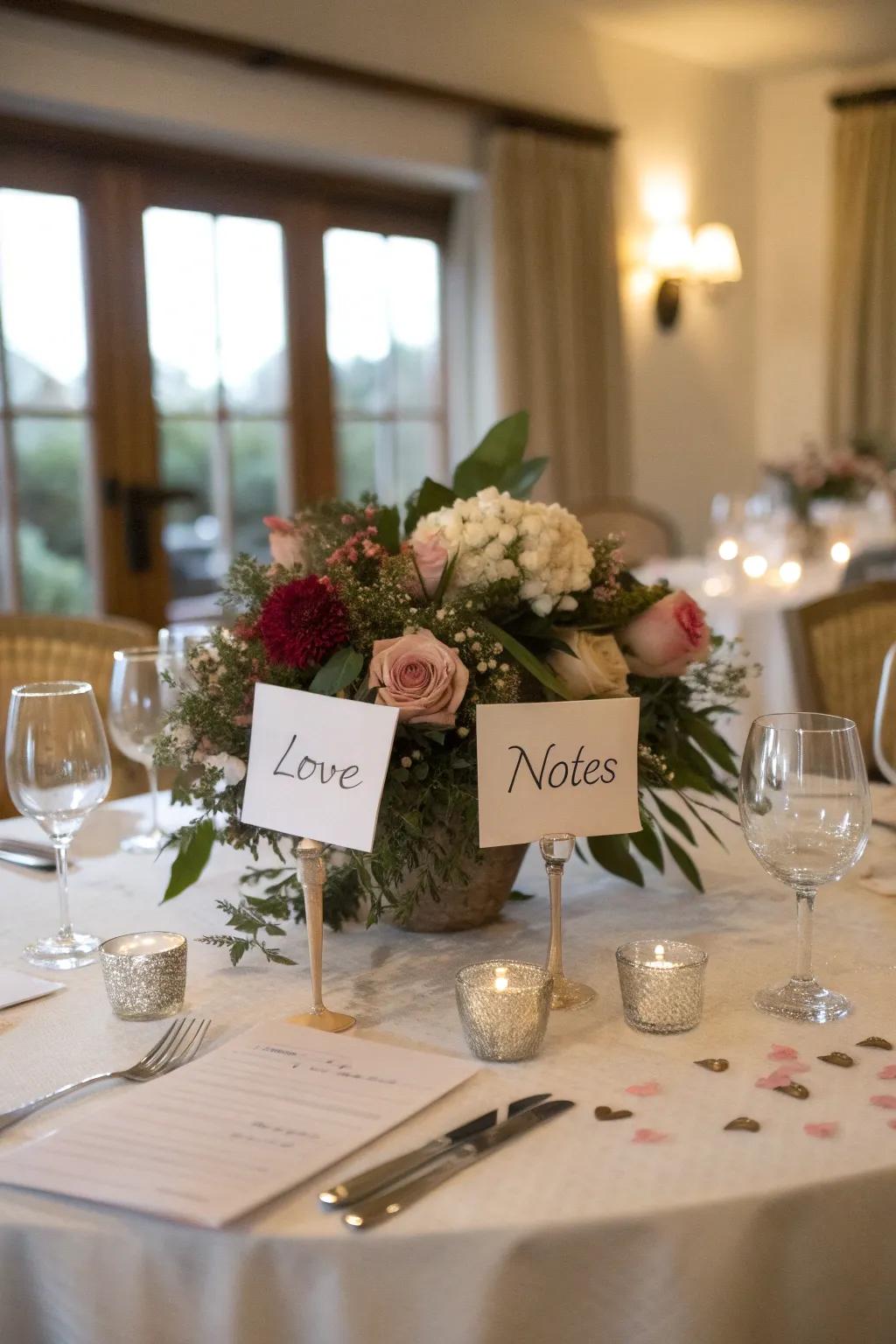 Affectionate notes give a private sentiment to the core arrangement.