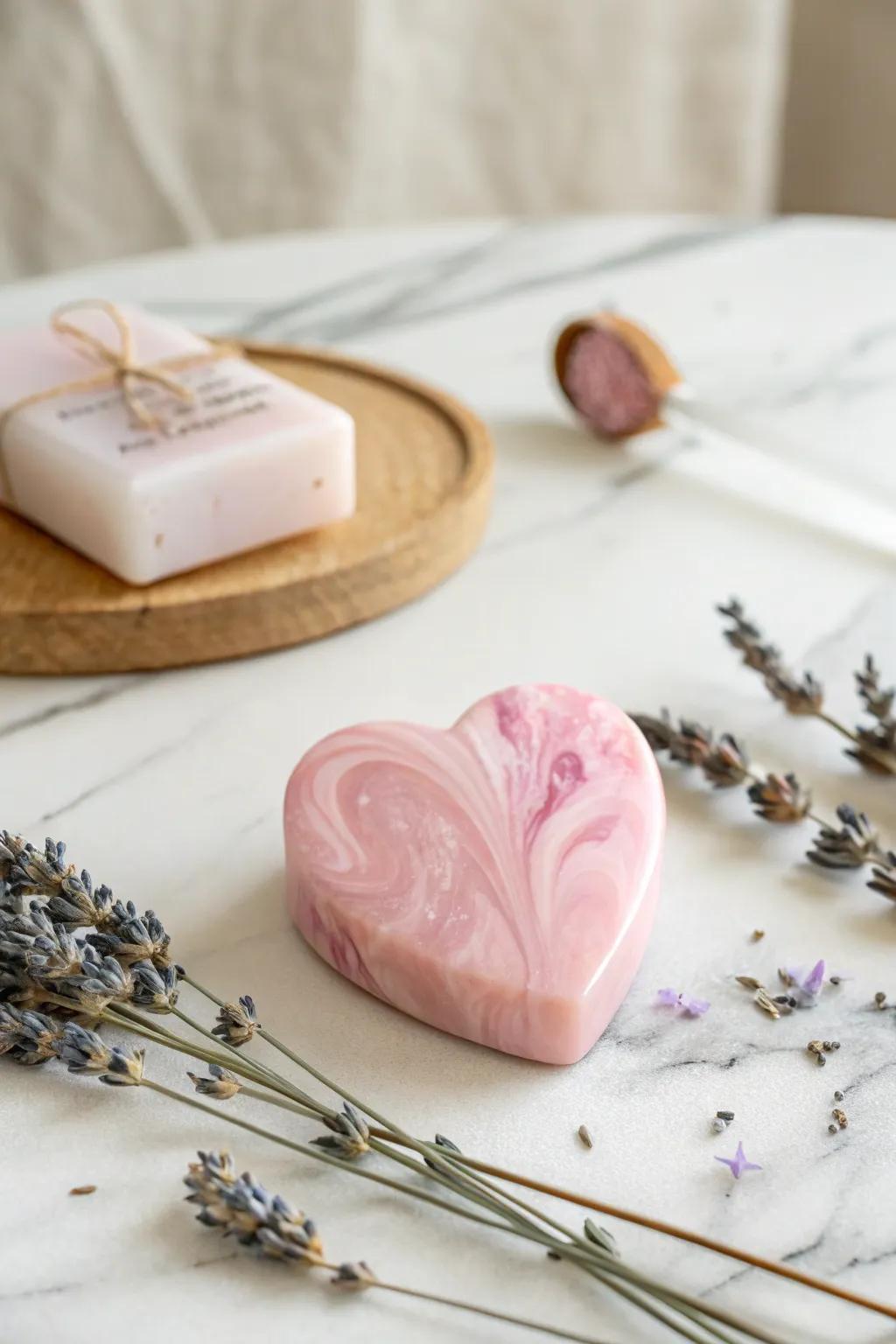 Introduce a fragment of enchantment via this radiant Valentine soap, where minimalism aligns with refinement.