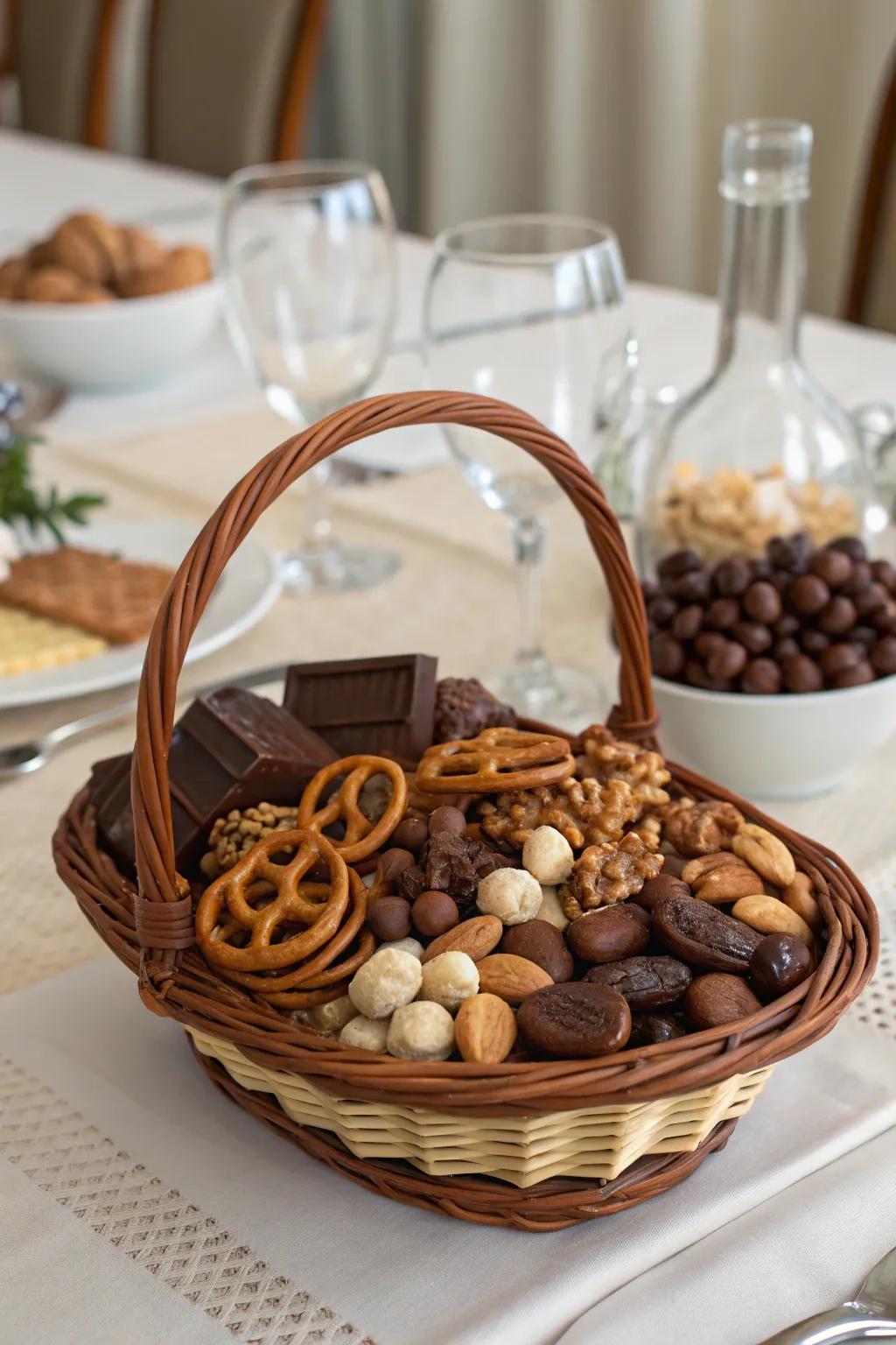 A balanced sweet and salty mix basket.