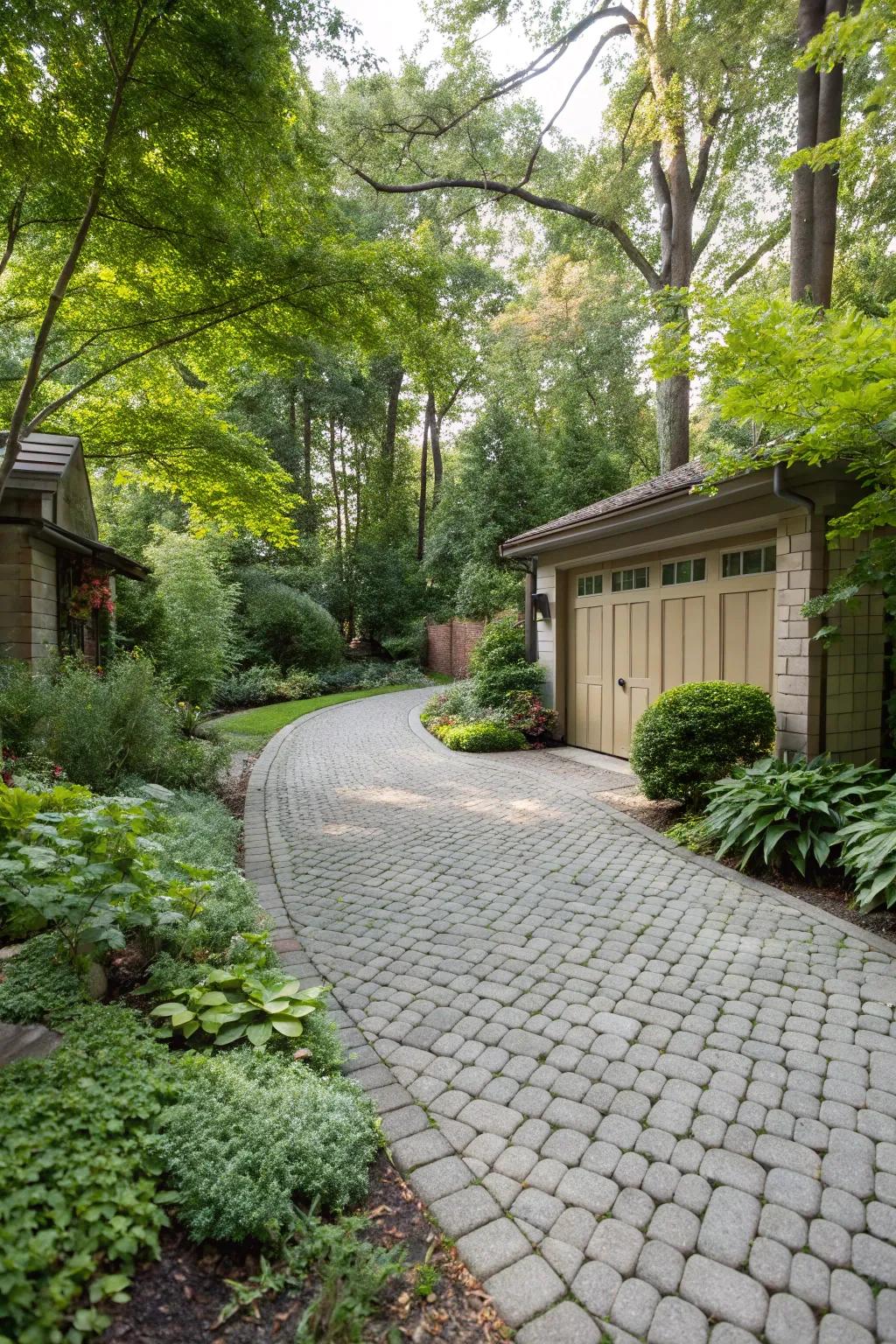 Permeable ground stones extend a sustainable and operational driveway resolution.