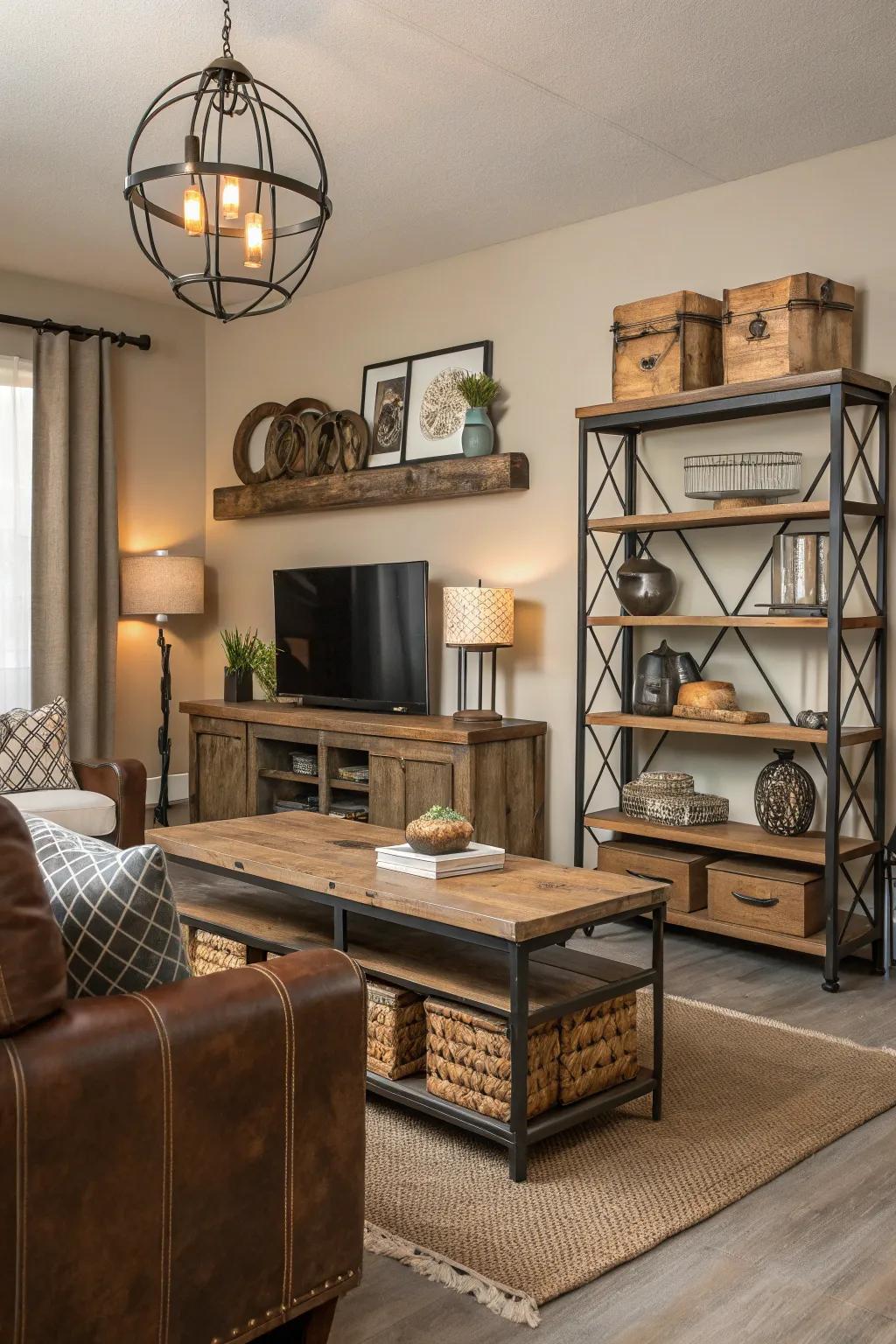 Uncommon materials produce a captivating contrast in your d&eacute;cor.