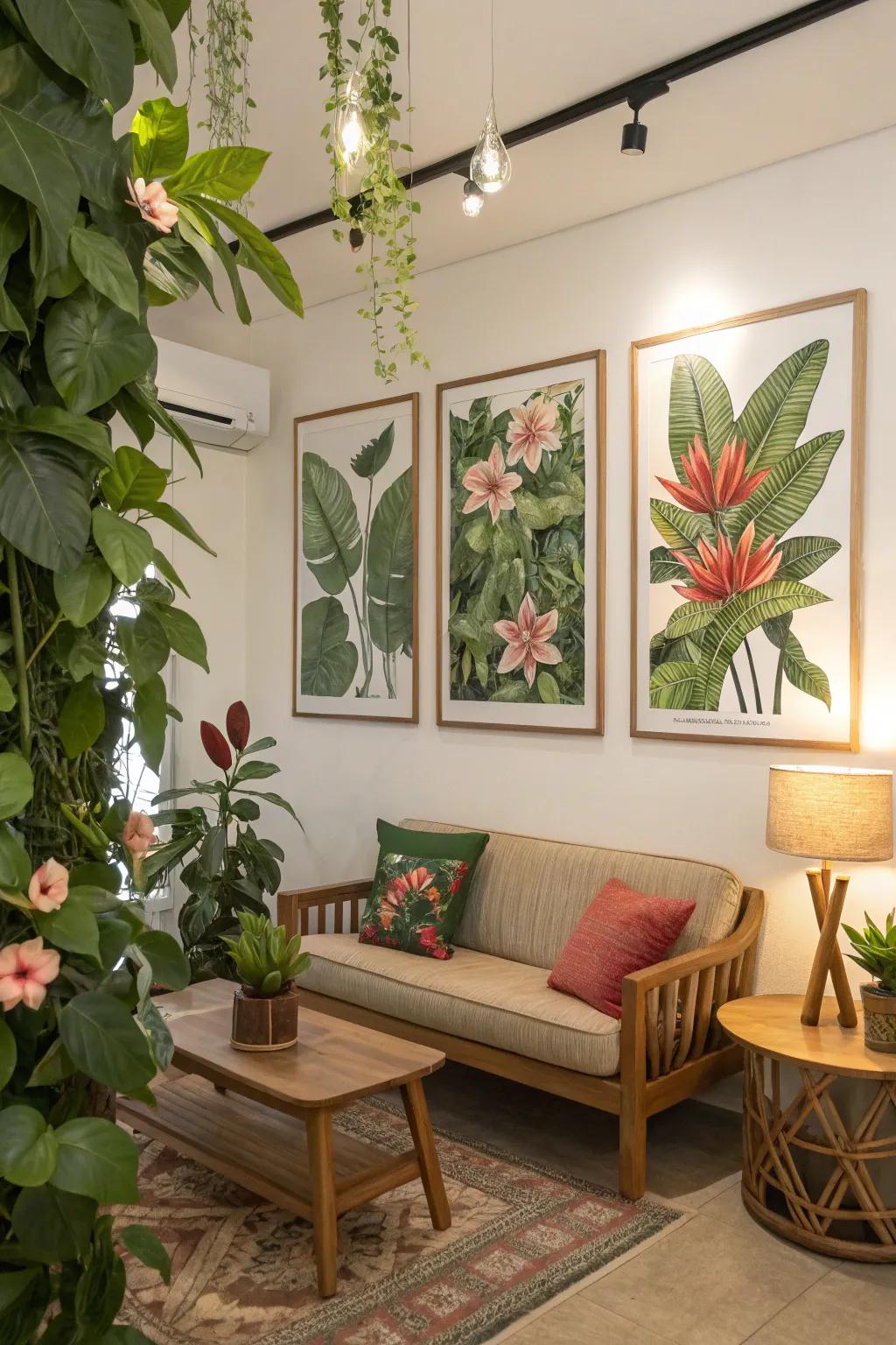 Plant prints bring nature indoors.