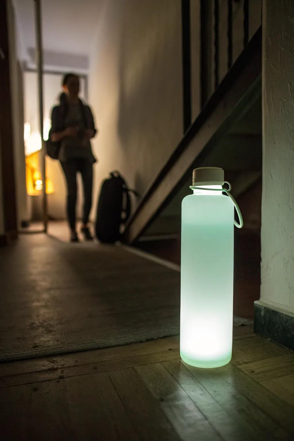 Radiate your nights using glow-in-the-dark hydration bottle designs.
