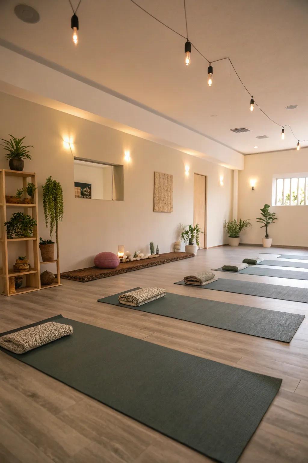 Find balance and tranquility in a personal yoga studio.