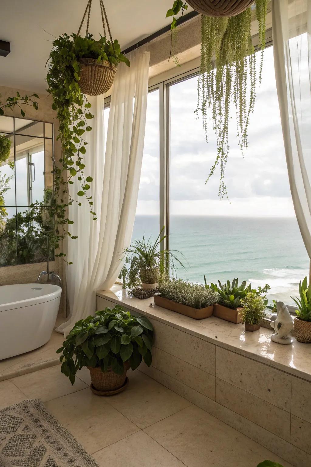 Greenery introduces the outdoors in.