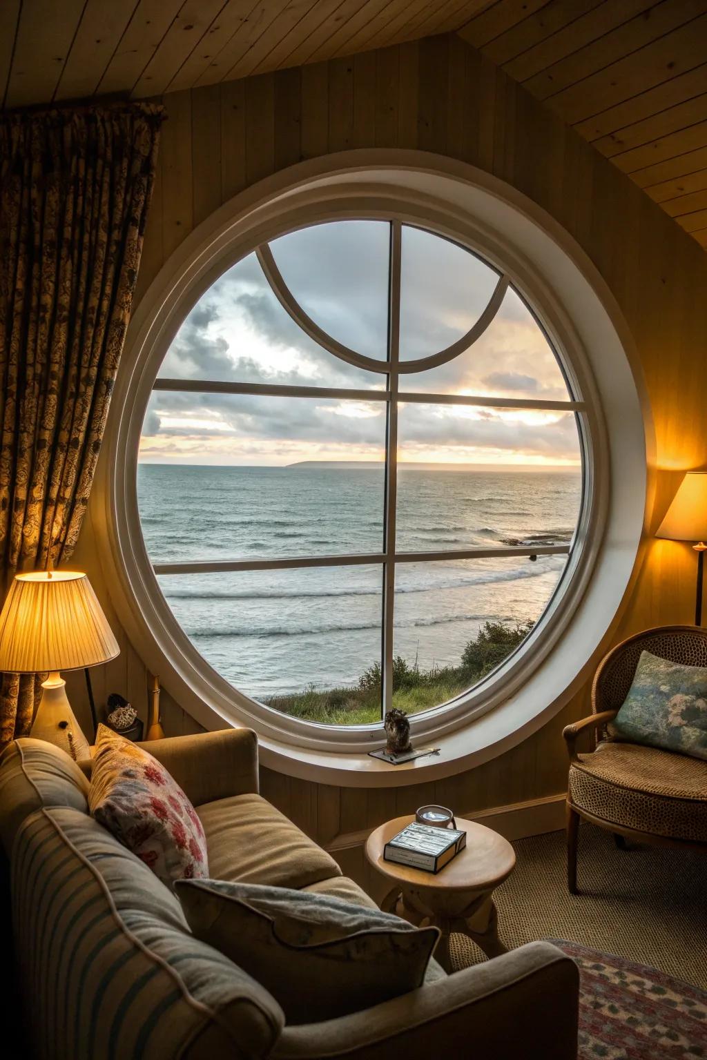 Circular windows add a playful, nautical element.