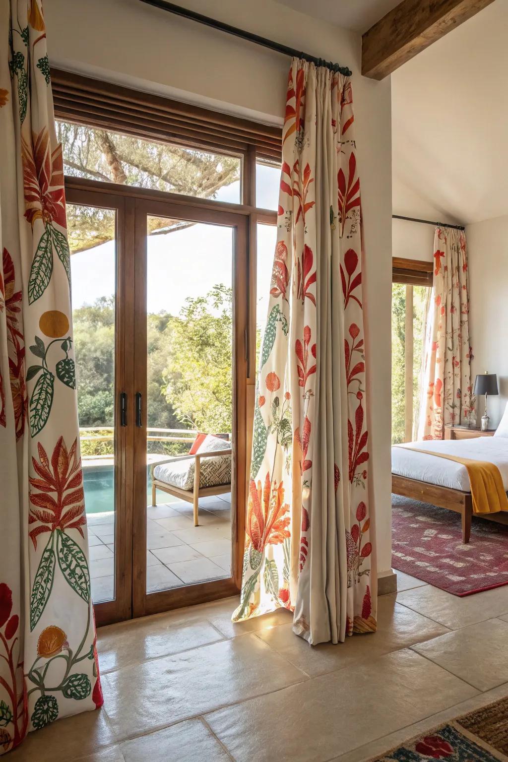Audacious prints make your pane coverings a standout feature.