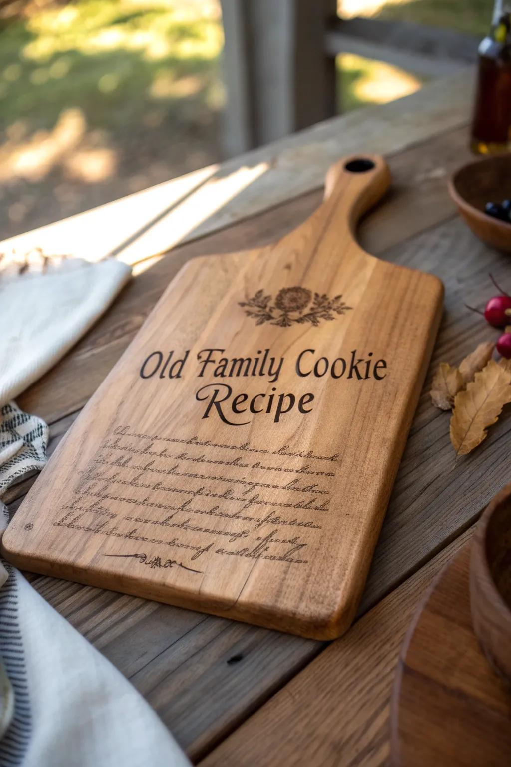 Elevate your kitchen with a touch of nostalgia&mdash;personalized cutting boards that tell a story.