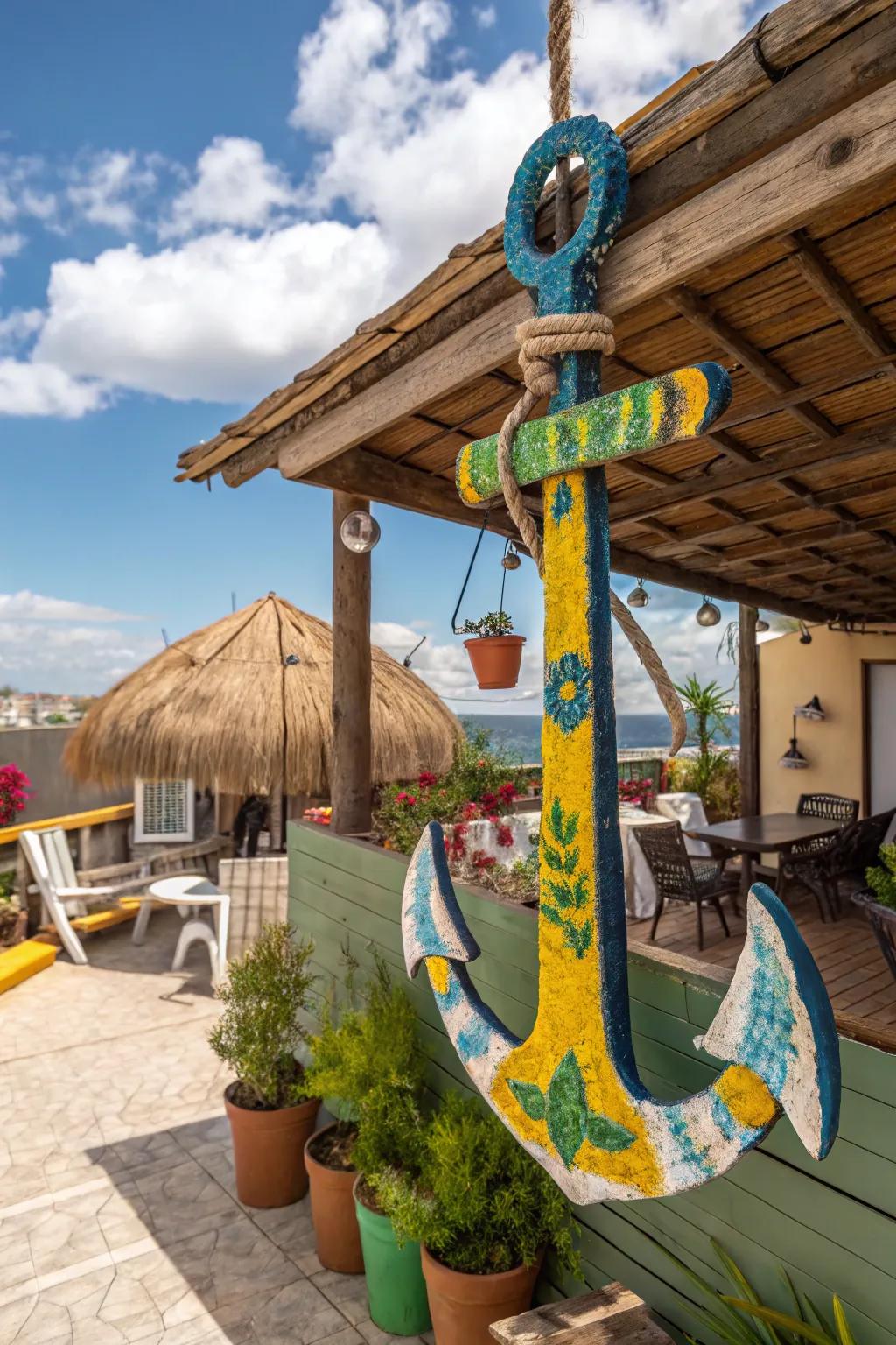 Timber buoy exhibiting animated exotic vibrations