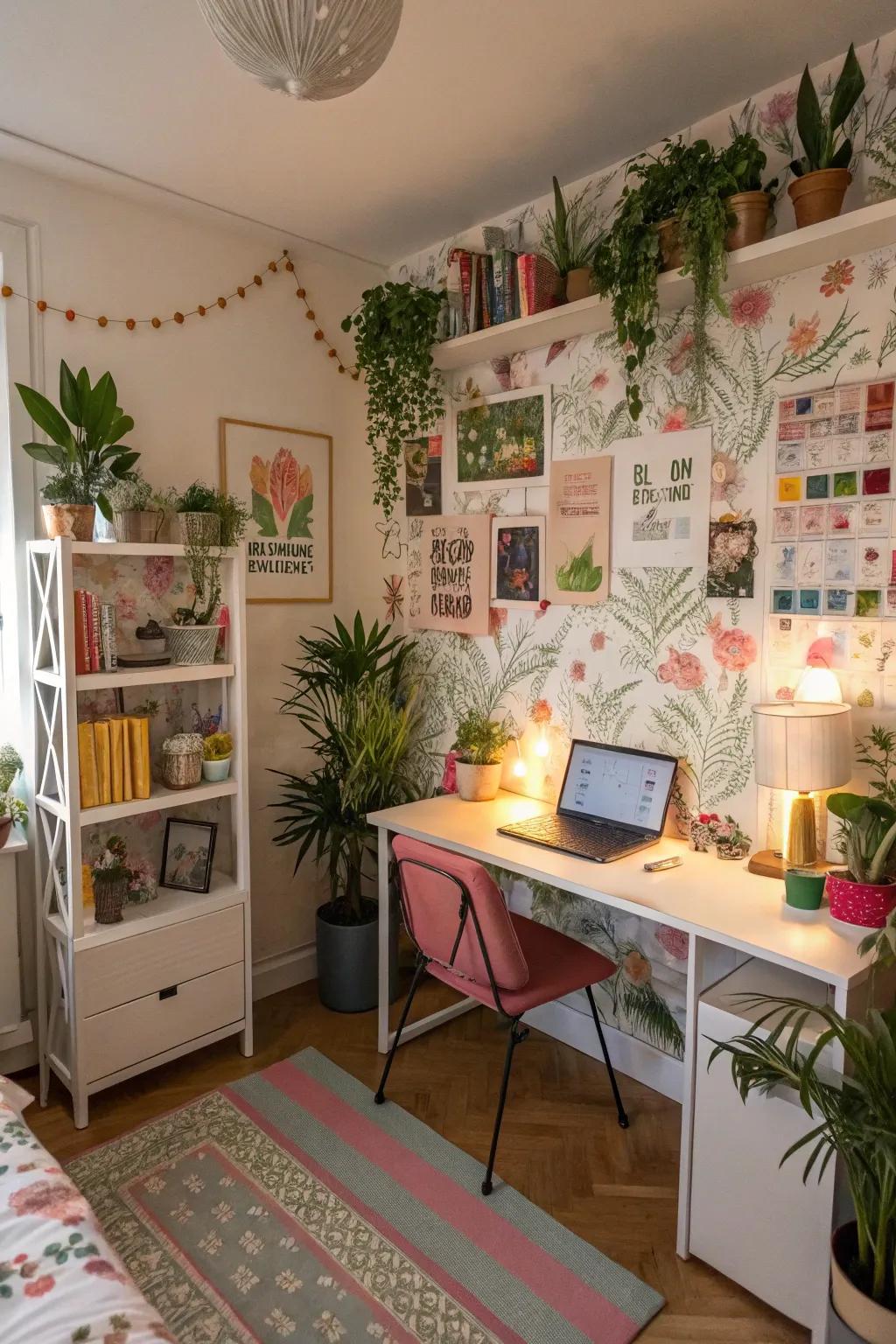 Nature-inspired decor for a fresh and calming environment.