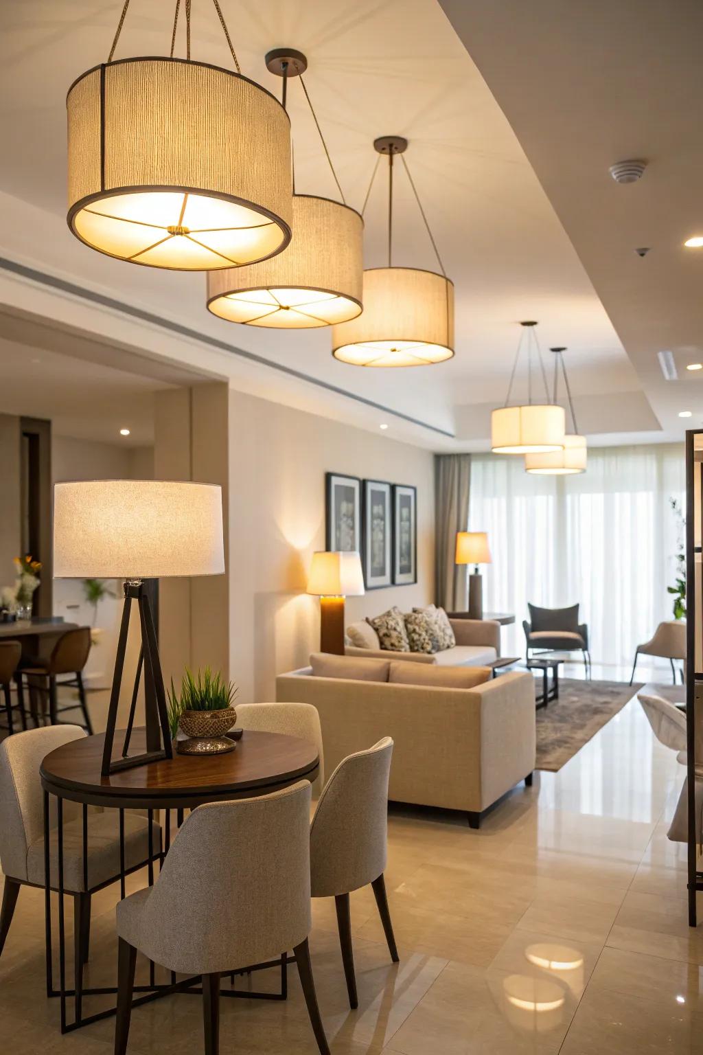 Overlayed illumination enhances the ambiance of your home.