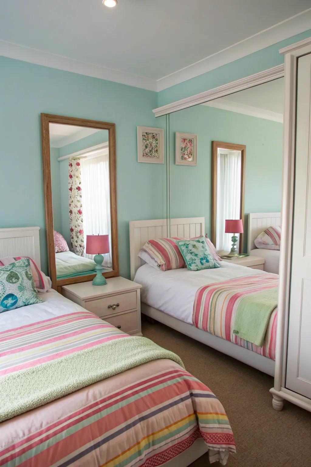 Mirrors to maximize light and space.