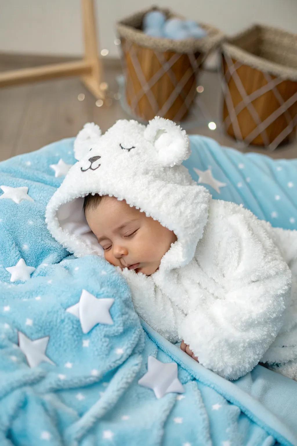 A dreamy cloud costume, perfect for creating a peaceful Halloween ambiance.