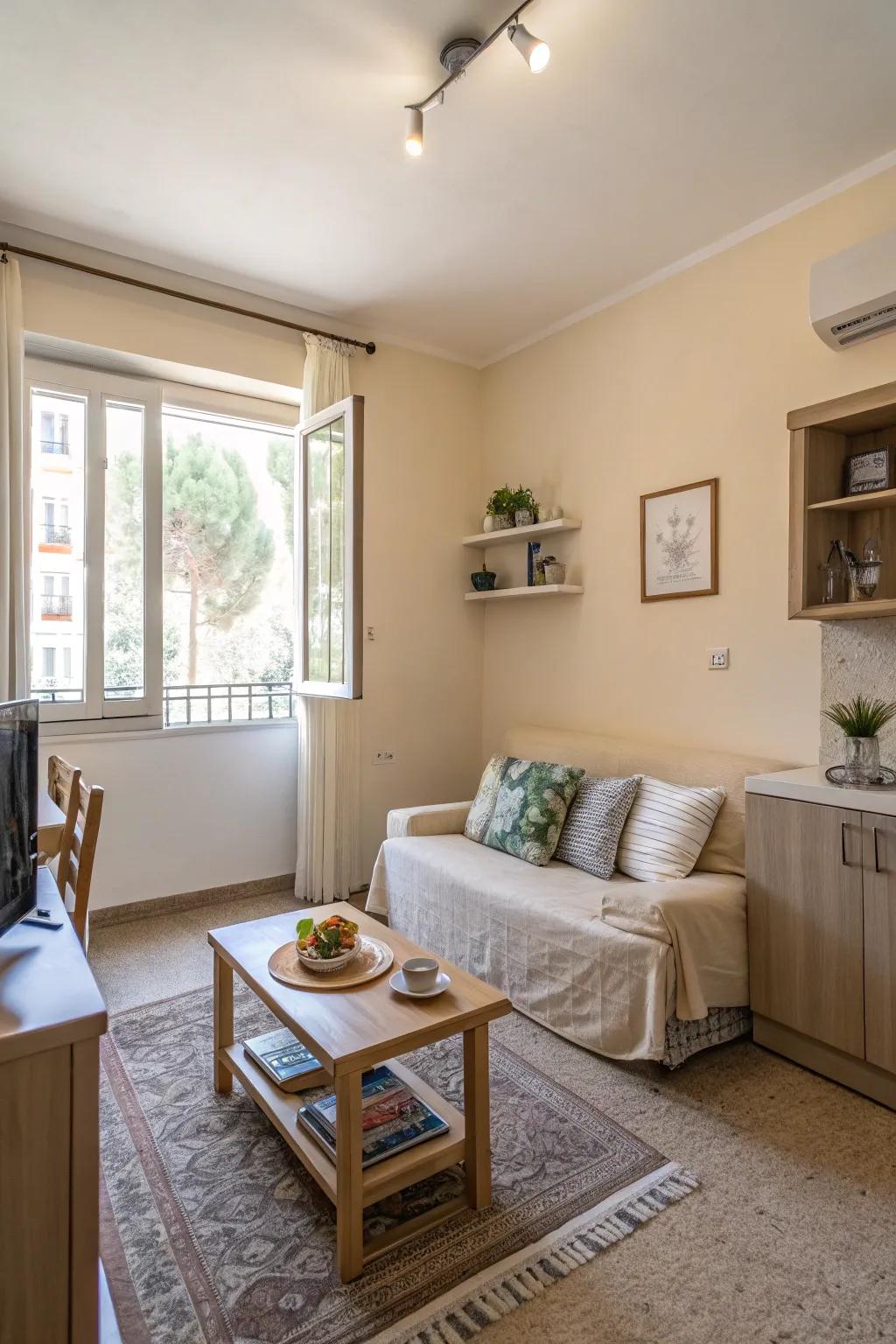 Light shades brighten and expand your space.