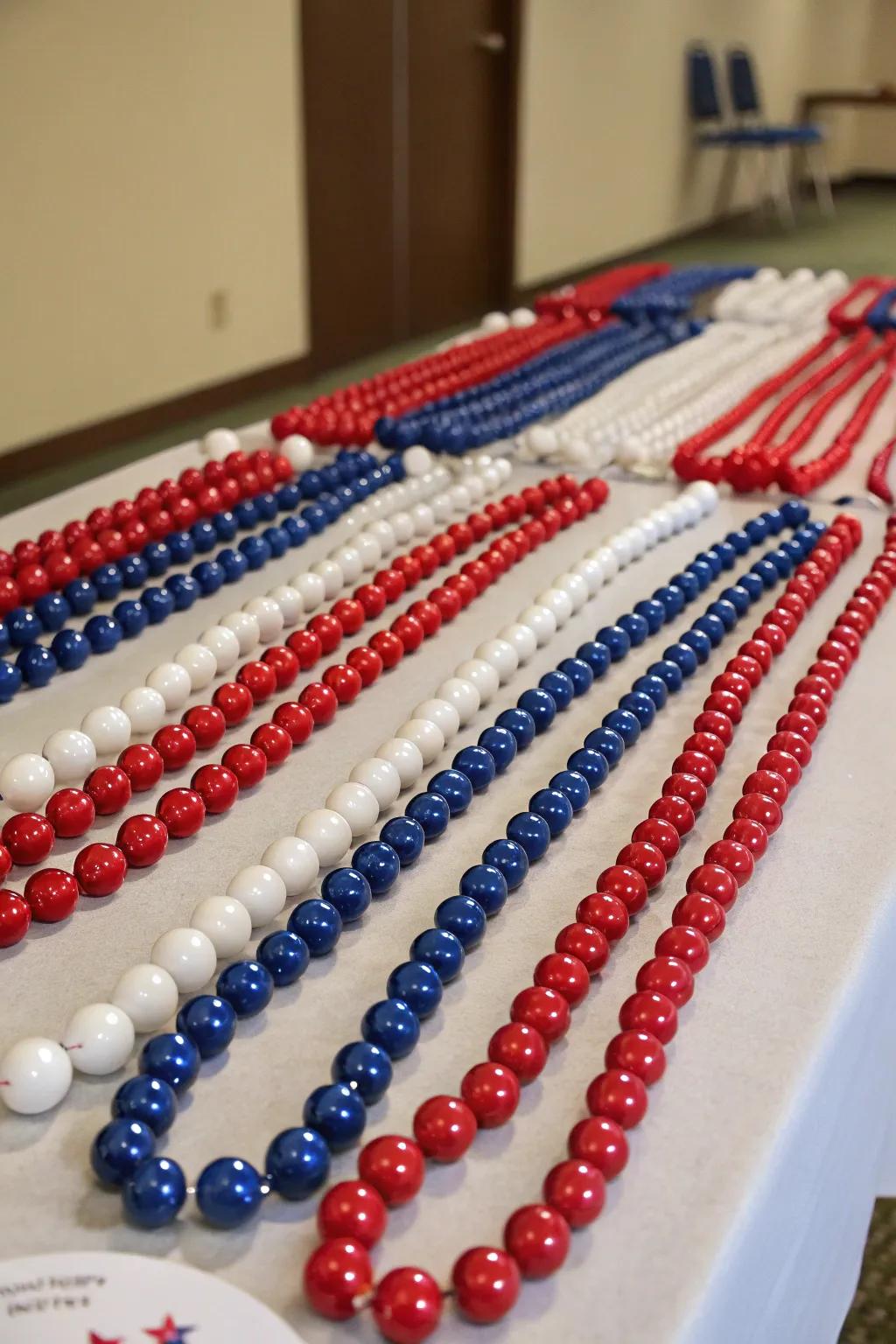 National pride bead necklaces for party flair
