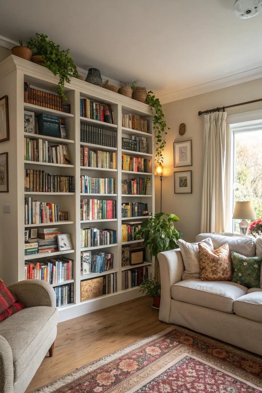 High shelves to bring the focus upwards.
