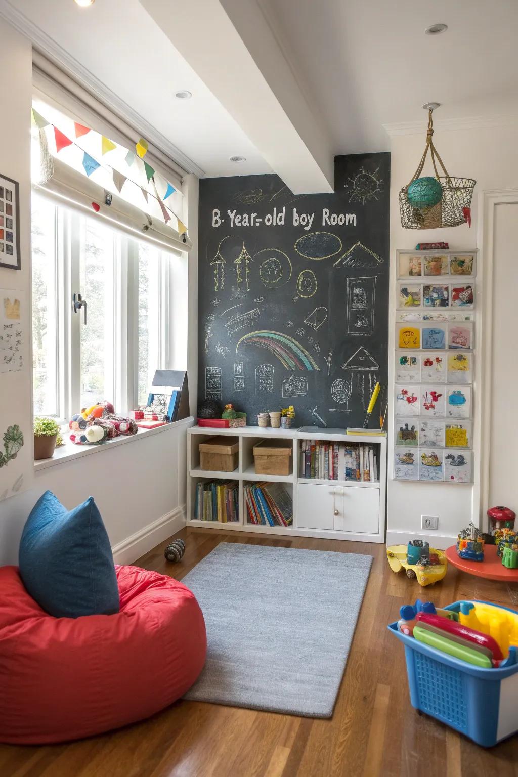 A chalkboard zone for creativity and expression.