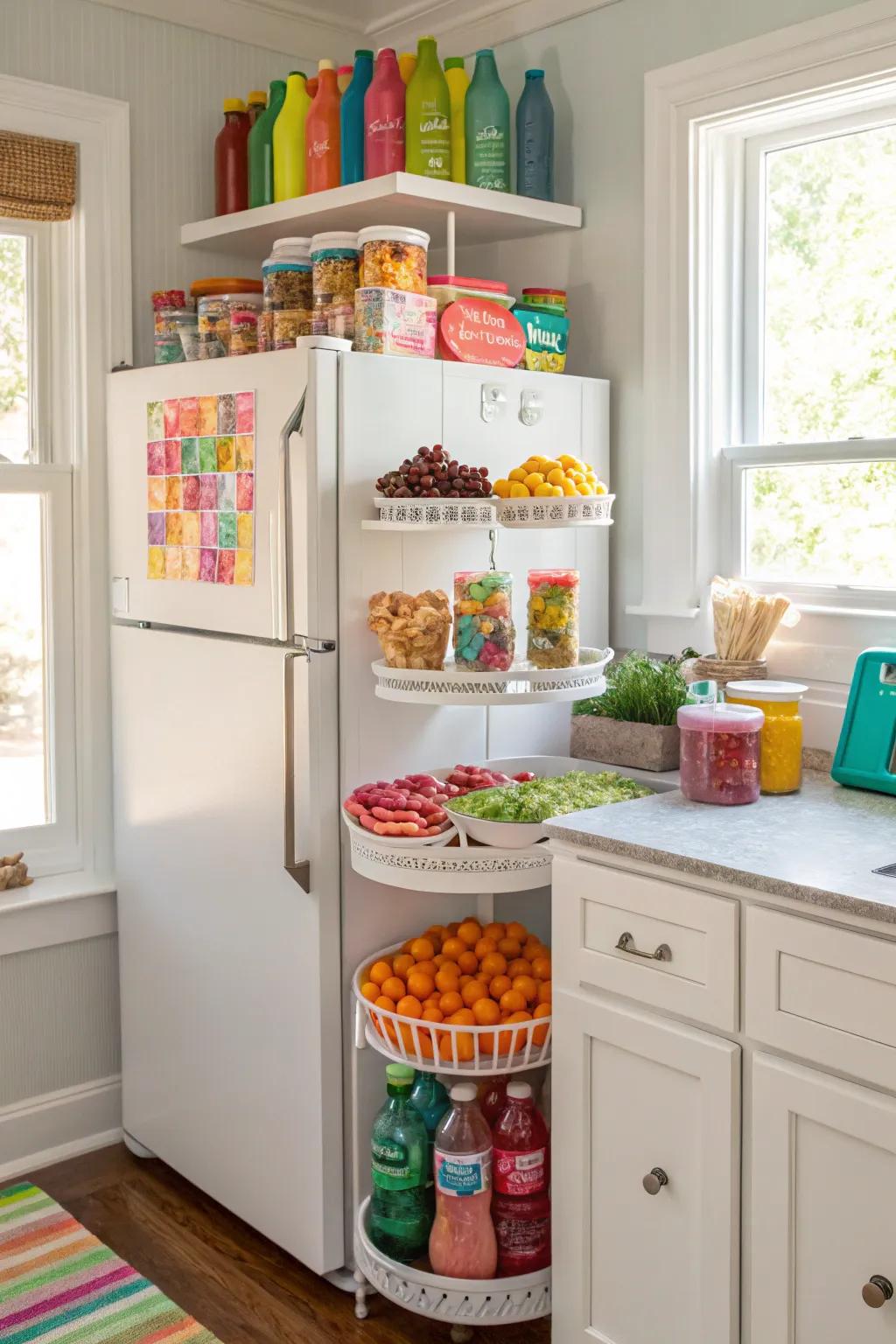 A treat station arranges delights systematized also reachable.