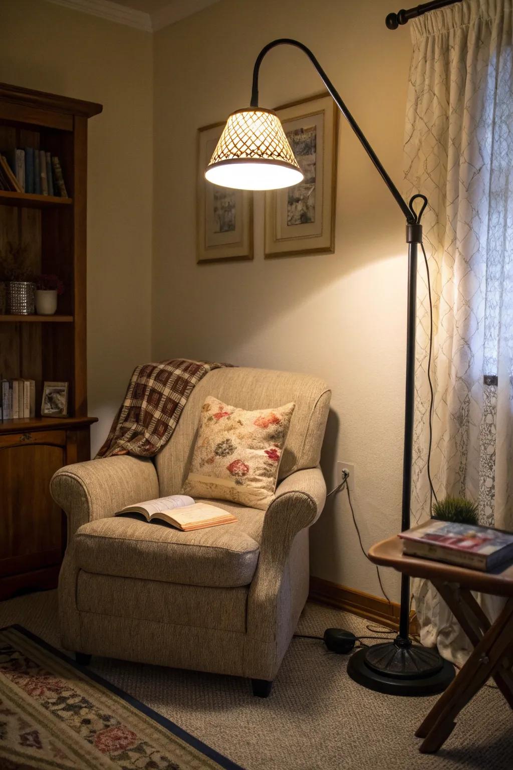 Adjustable floor lamps offer versatile lighting solutions.