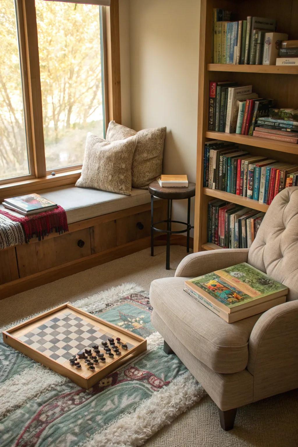 Books and games offer entertainment and a personal connection.