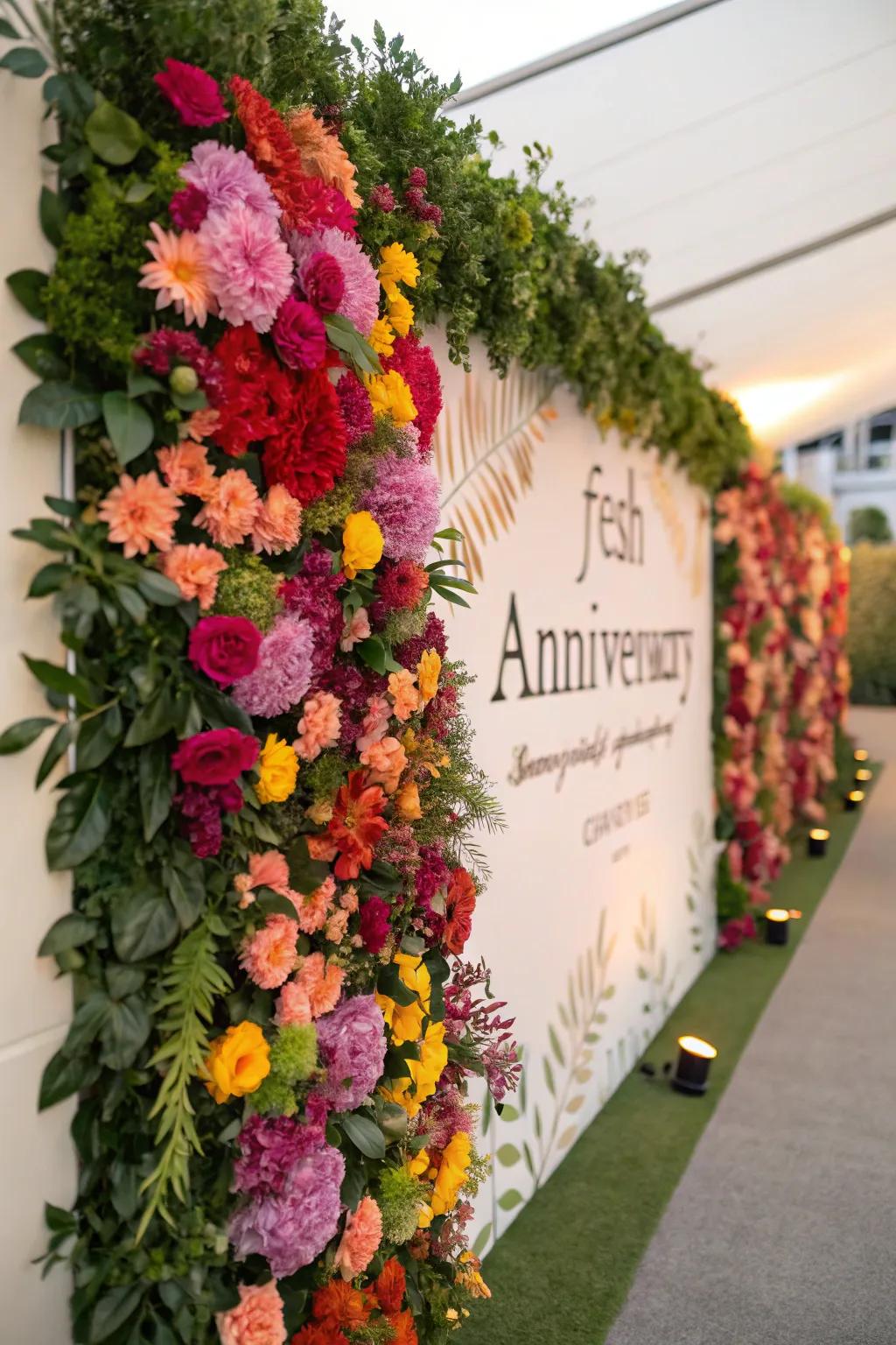 Capture memorable moments with a DIY floral wall.