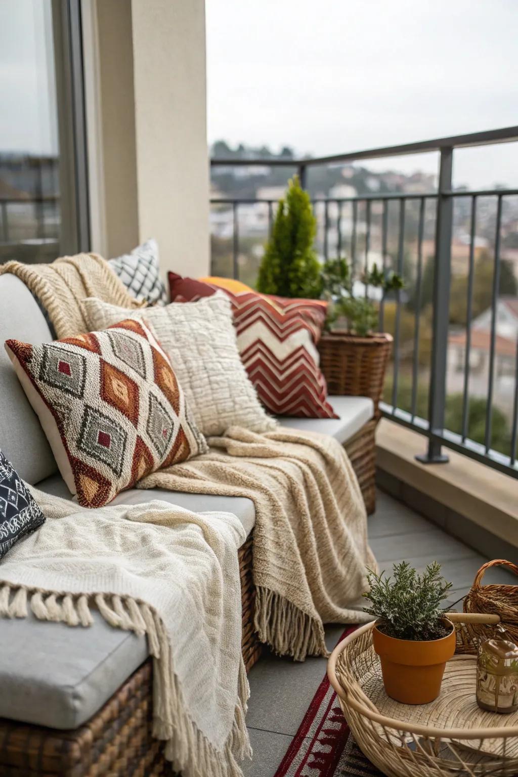 Textile diversity contributes depth and character.