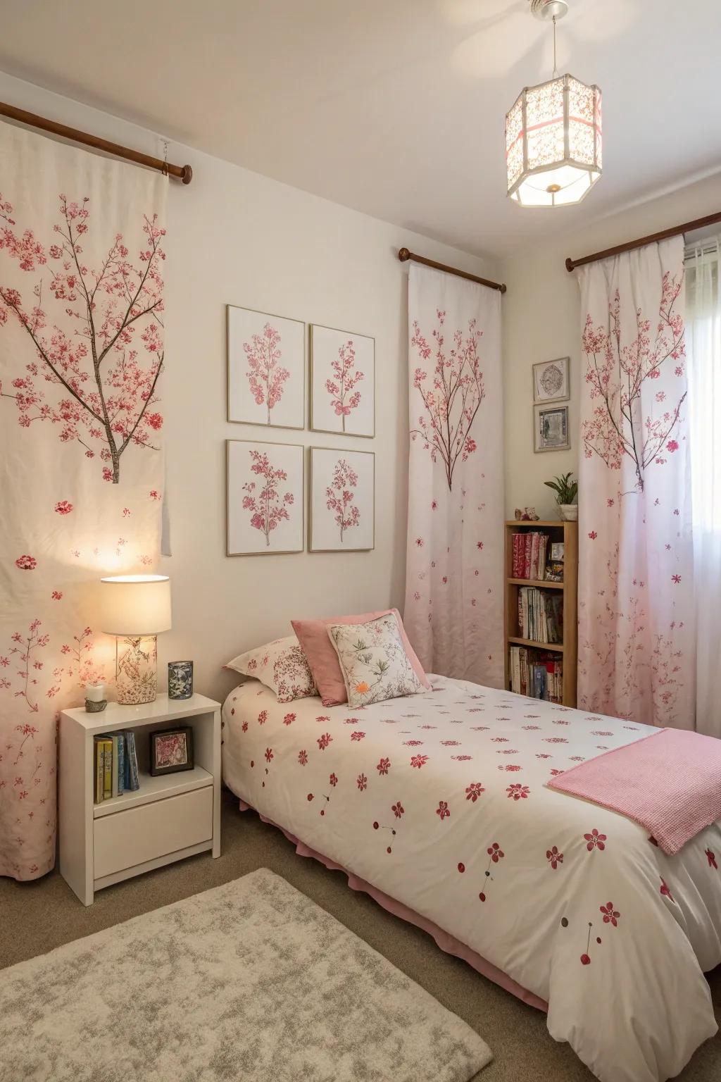 Floral designs conveying freshness and revitalization to the aesthetic.