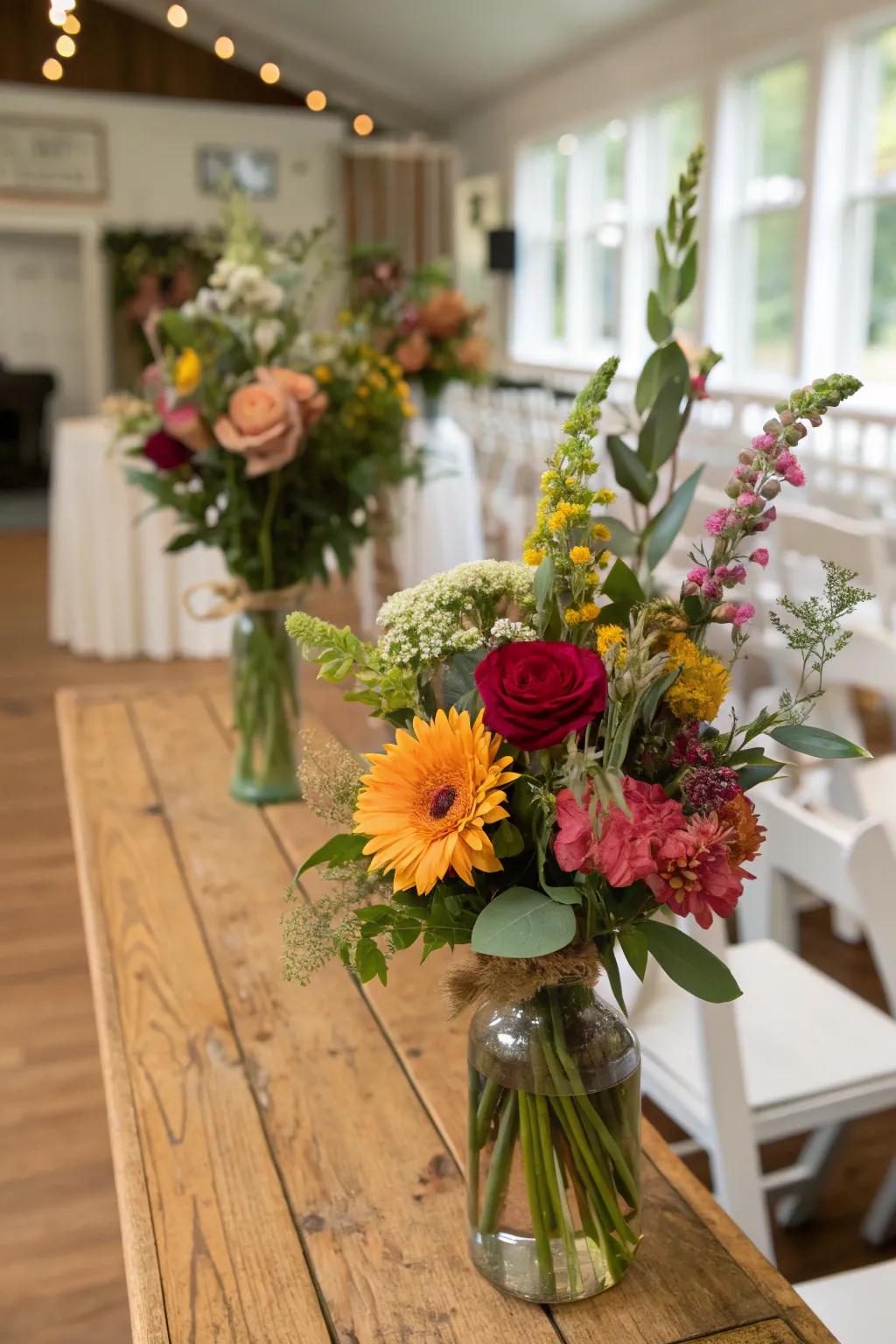 DIY floral arrangements add beauty and elegance affordably.