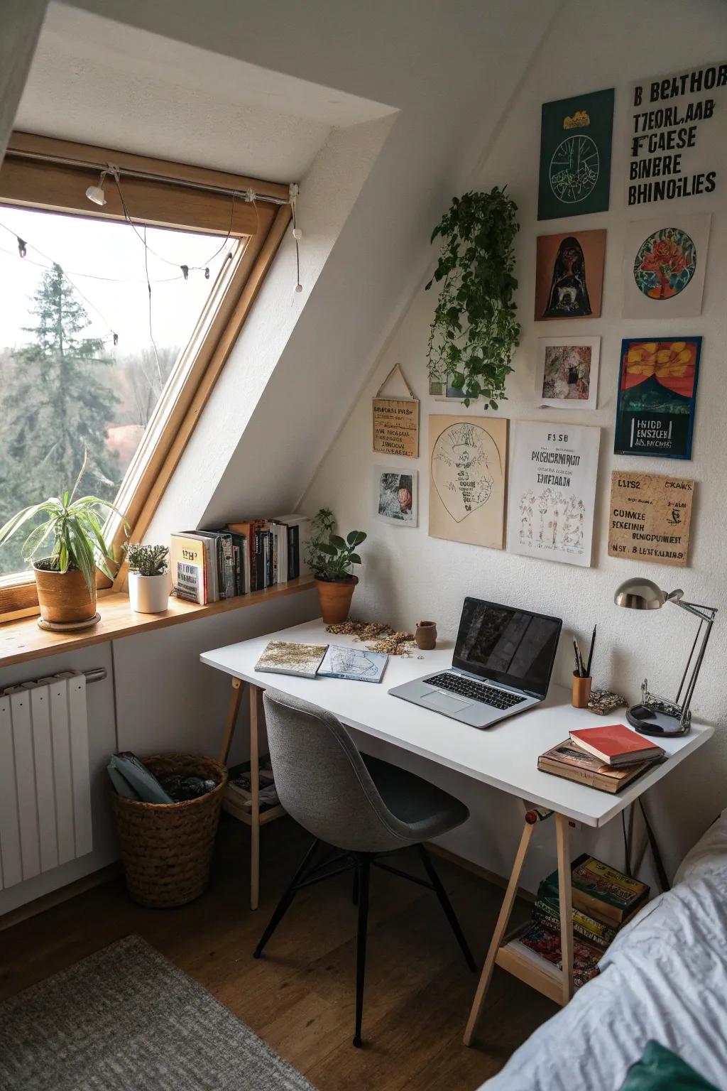 A small workspace can inspire creativity and focus.