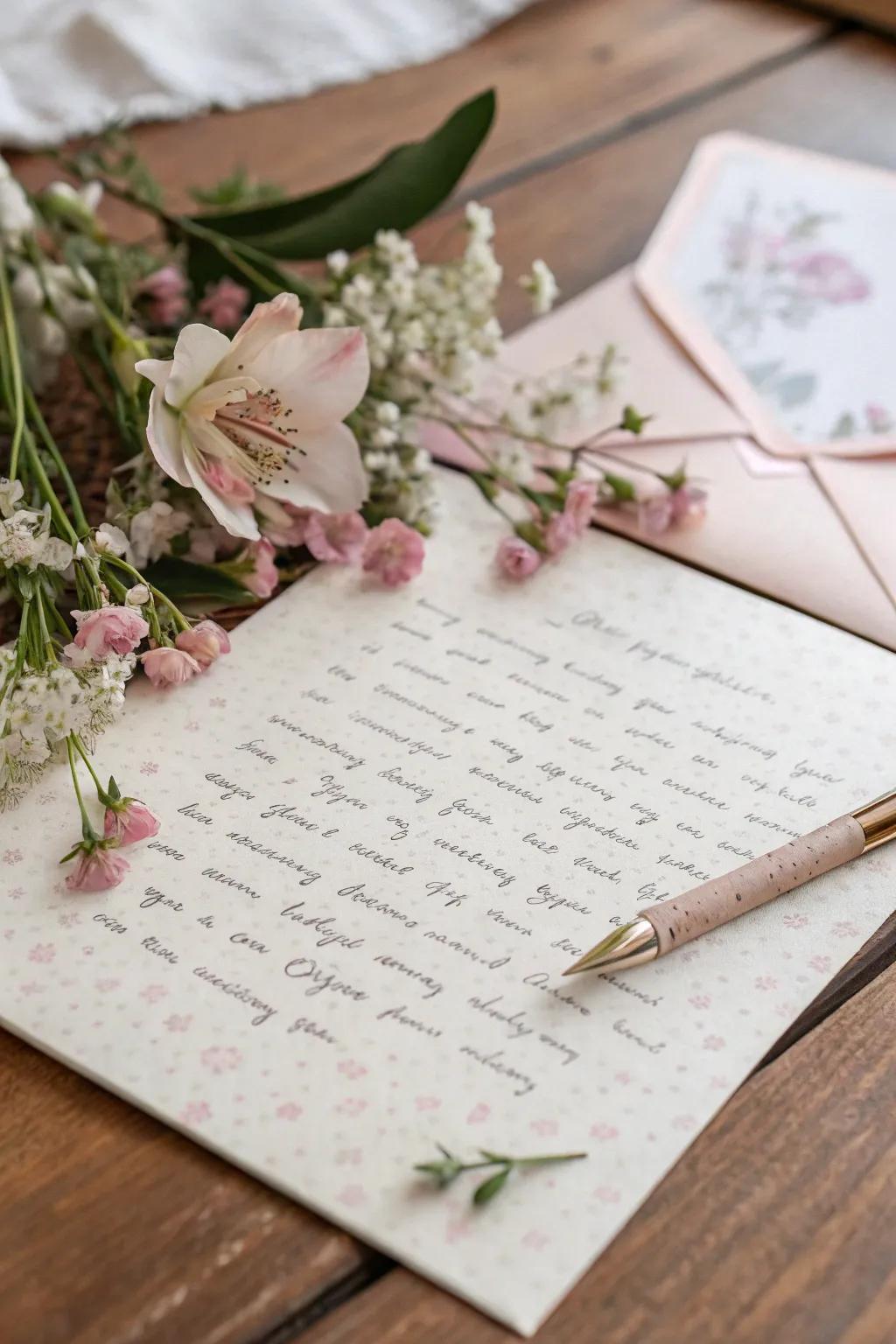 Communicate your feelings using a heartfelt note.