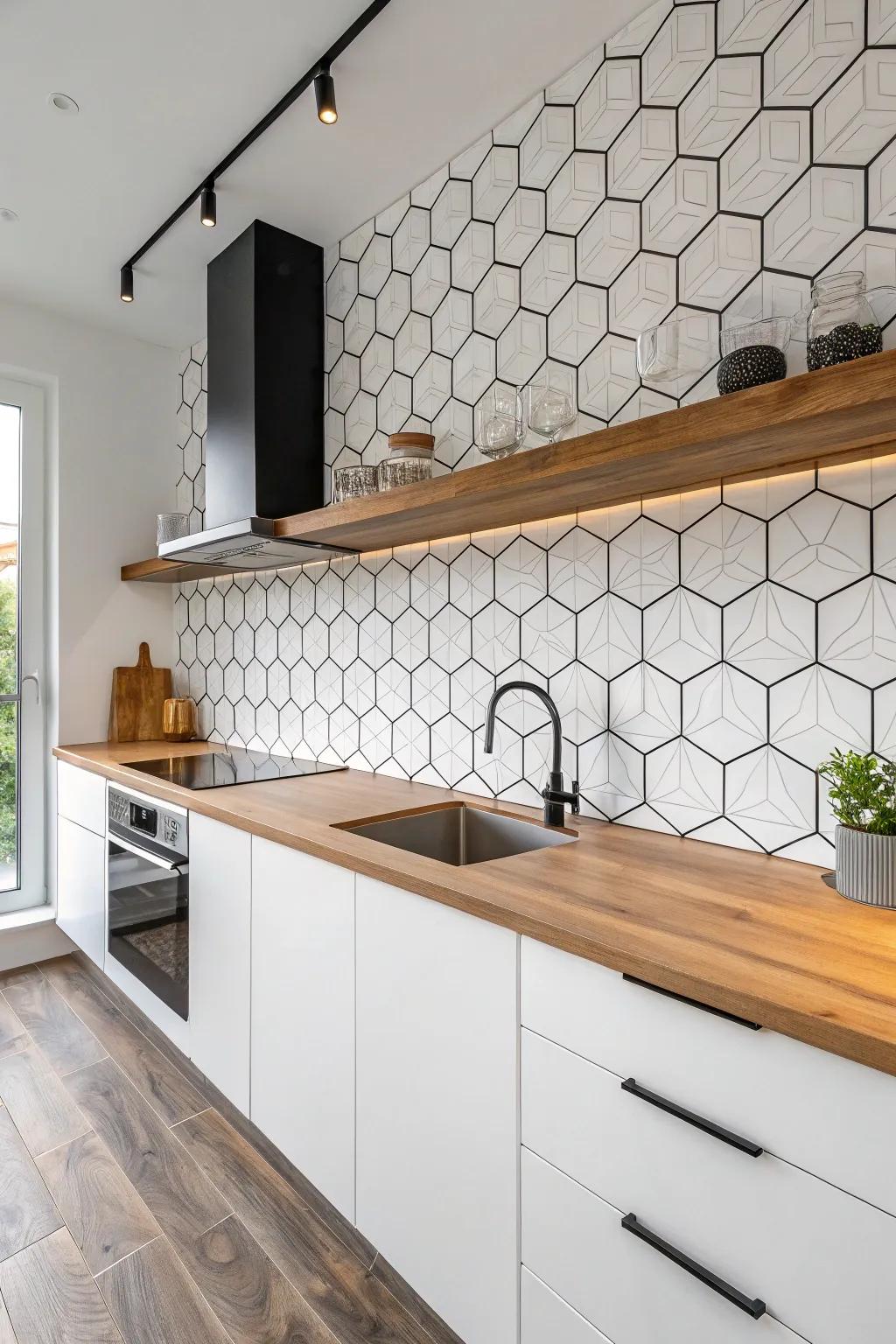 Modernize your cooking space with curved shape allure.