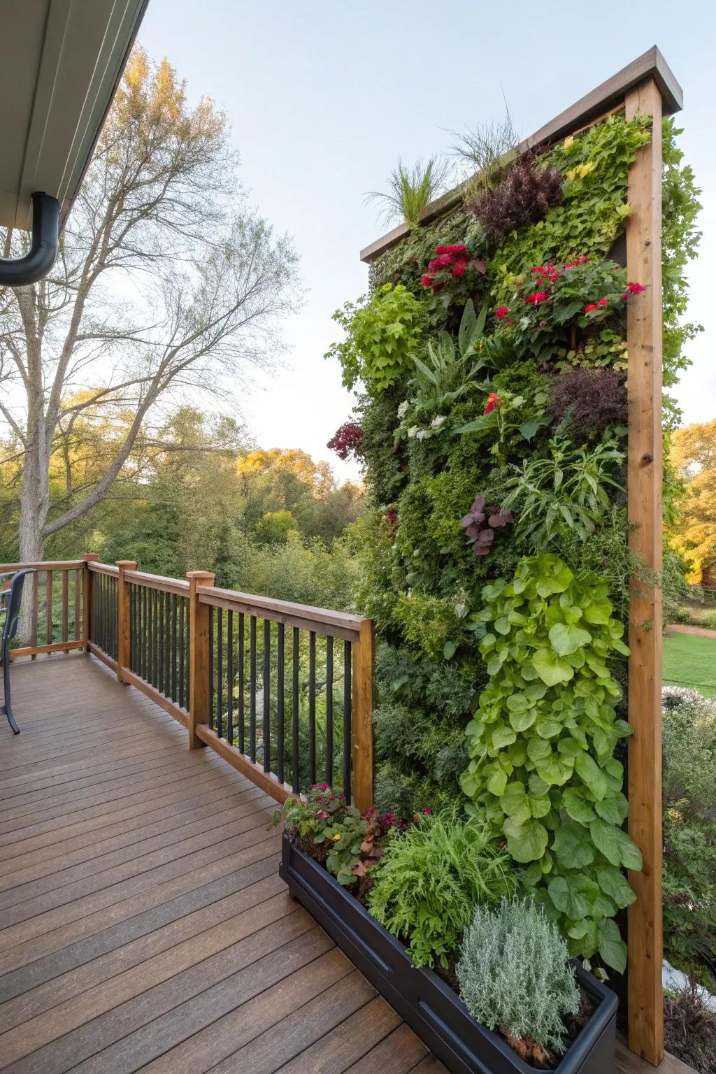 Vertical gardens maximize greenery in restricted spaces.