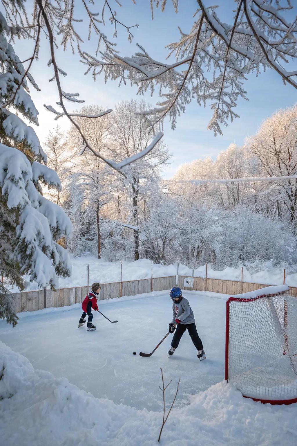 Make a winter wonderland with a backyard rink.