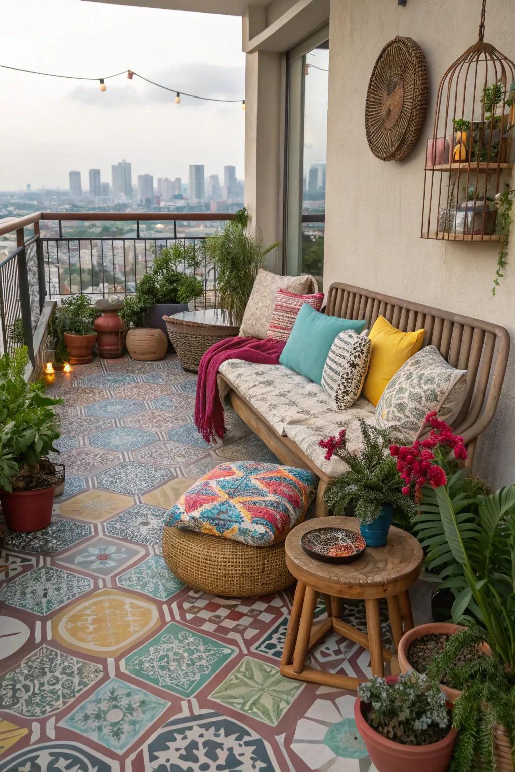 Patterned PVC surface blends durability with limitless design possibilities, perfect for creative environments.