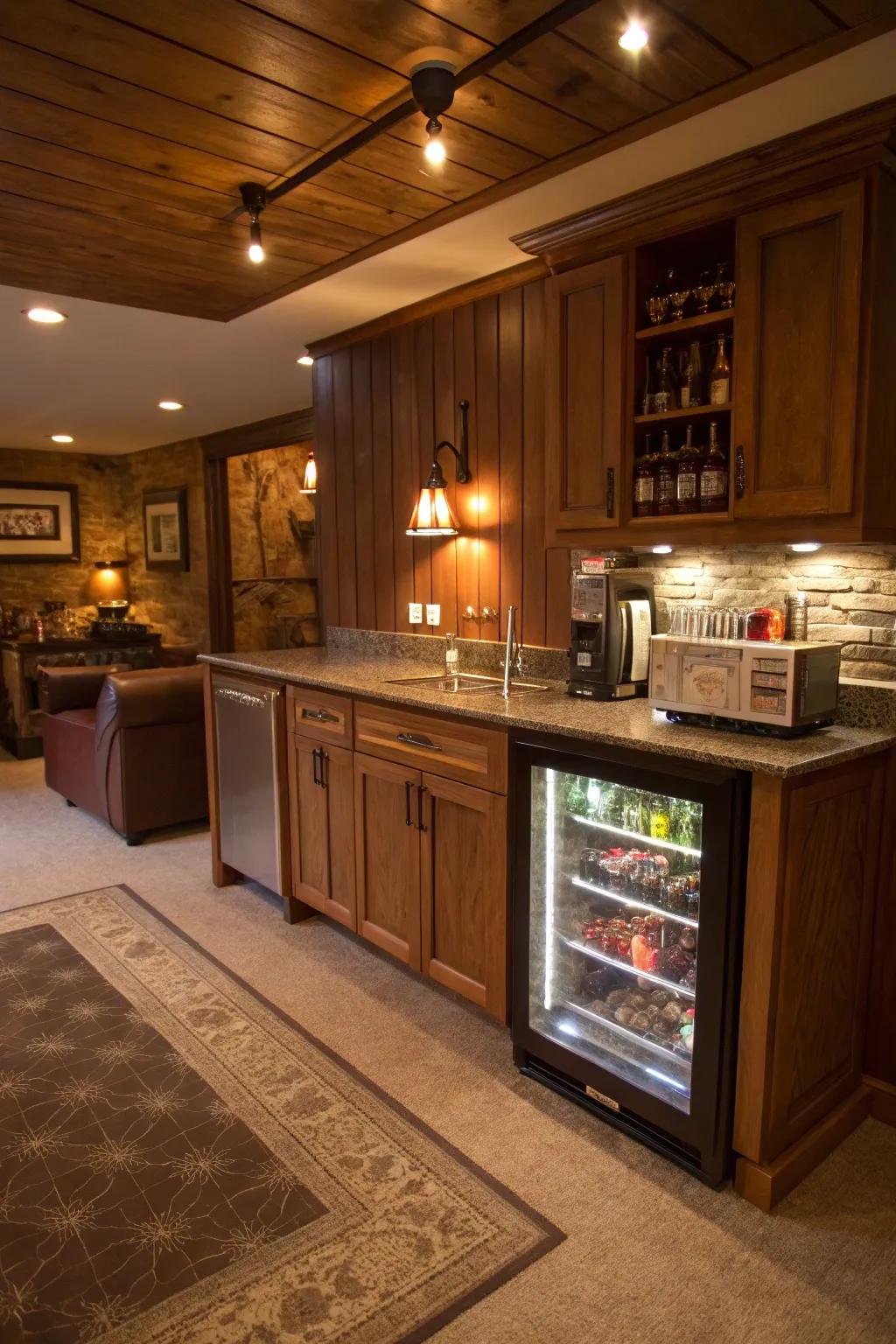 Built-in appliances offer convenience and style.