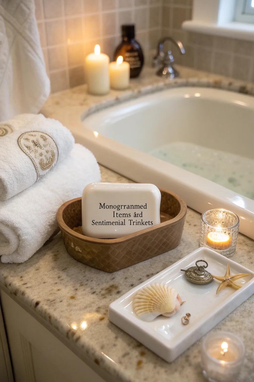 Render your bath time special with personalized details.