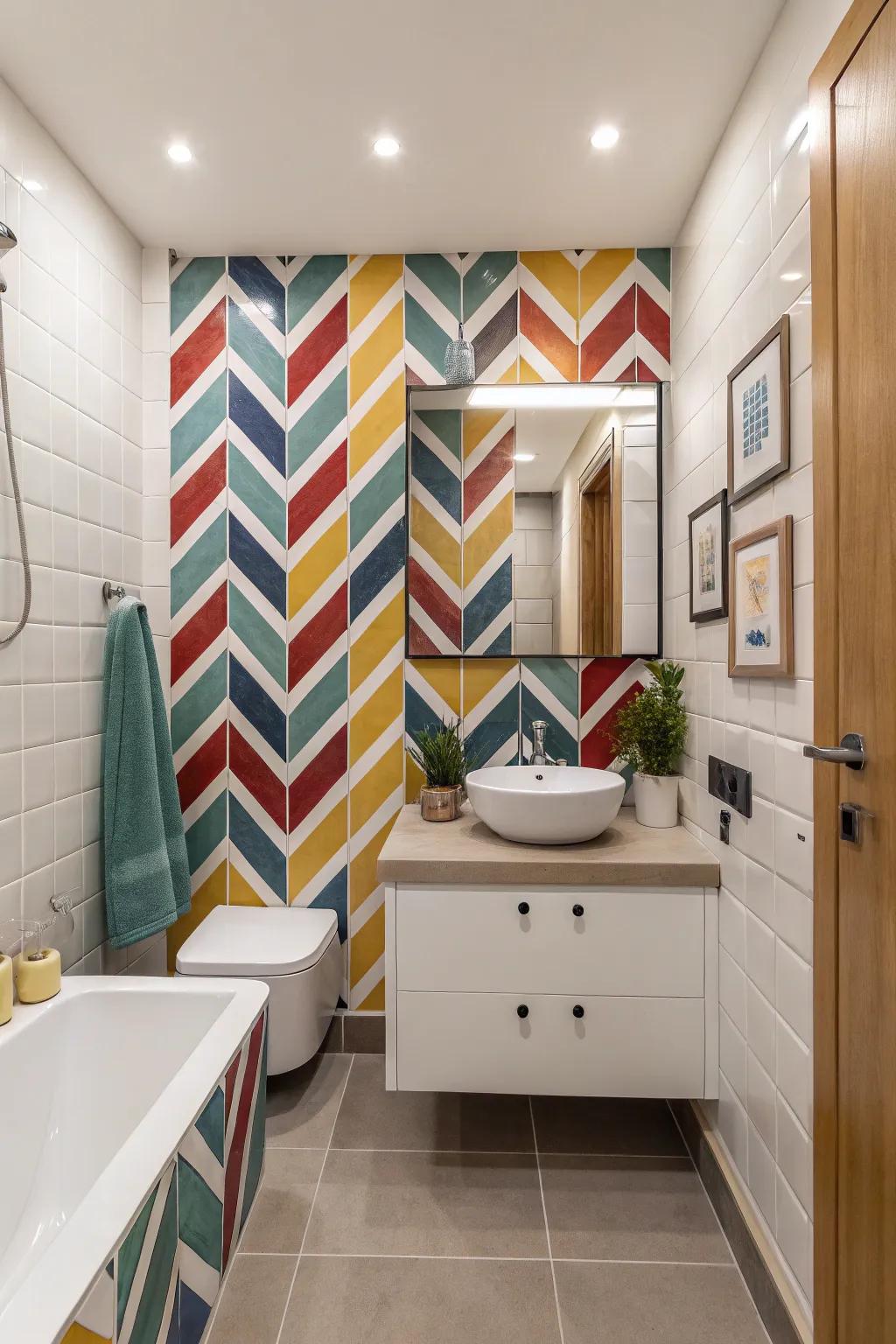 Unconventional tile arrangements add an unexpected twist.