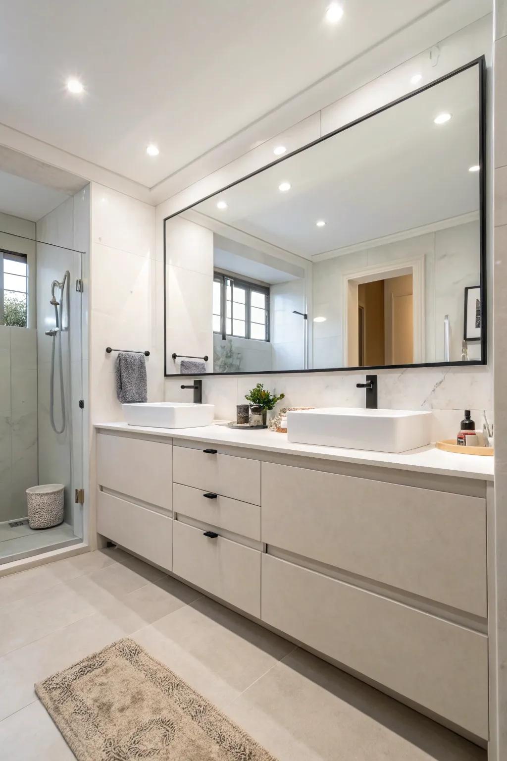 Seamless cabinets refine modern sensibilities with their minimalist design.