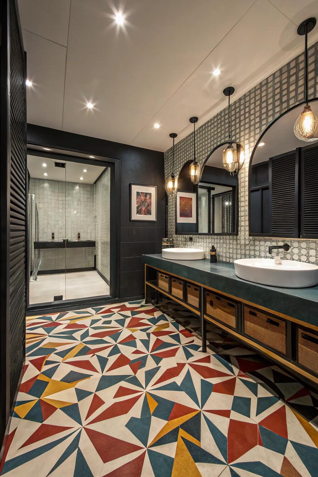 Introduce intrigue through geometric compositions.