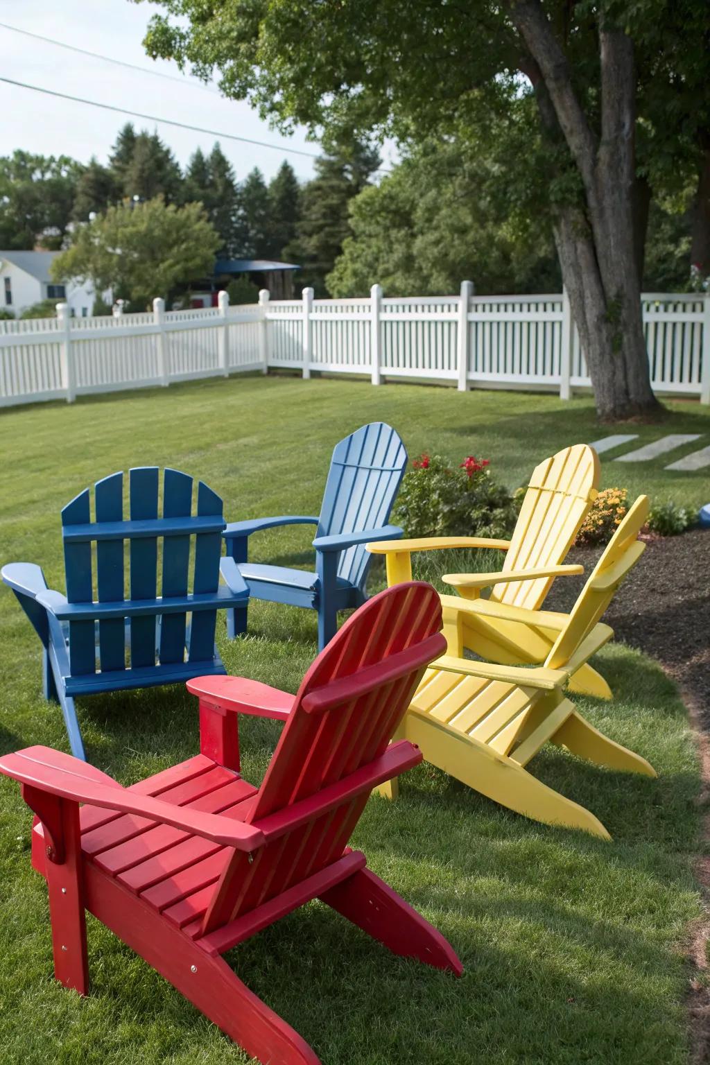 Loungers add comfort and a splash of color to any outdoor space.